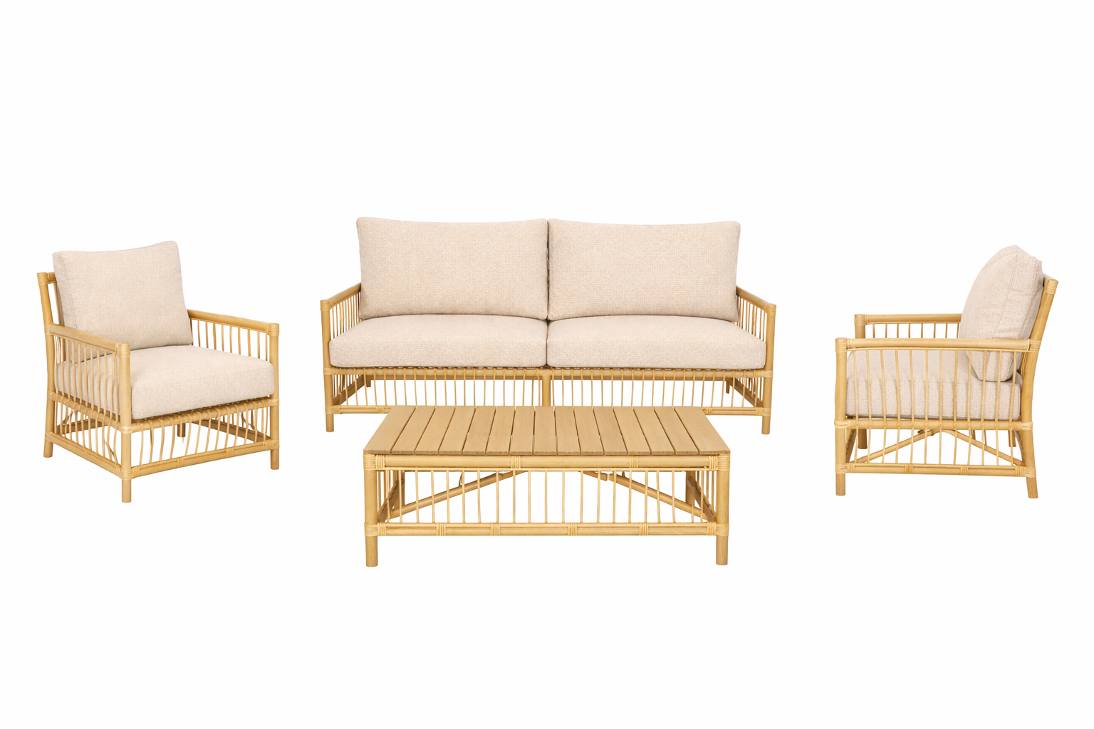 CR Kai 4 Piece Outdoor Lounge Set with Cushion