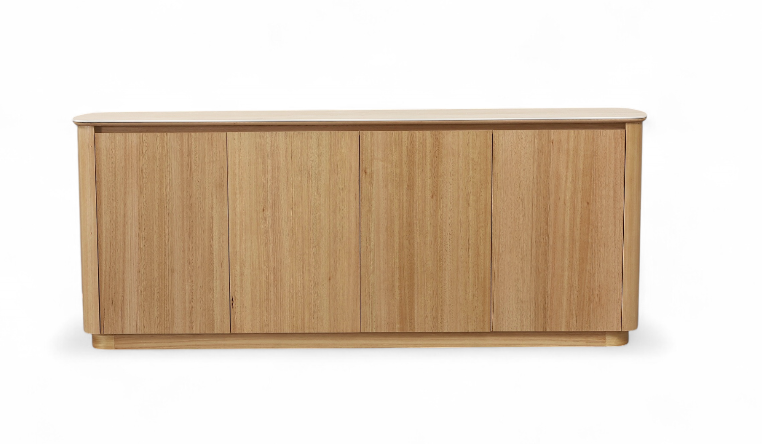 MD Elegant Solid Timber Natural Stone Top 4 Door Buffet