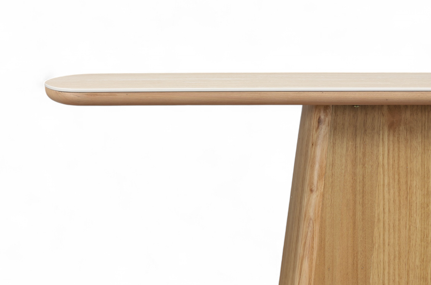 MD Elegant Solid Timber Base Natural Stone Top Hall Table