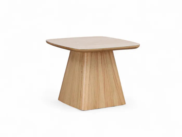MD Elegant Solid Timber Base Natural Stone Top Lamp Table
