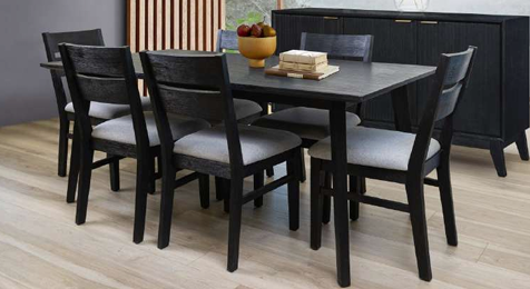 VI Ella Fabric Seat Solid Timber Dining Chair