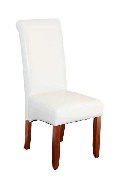 BT Avalon Ivory PU Upholstered Chestnut Leg Dining Chair