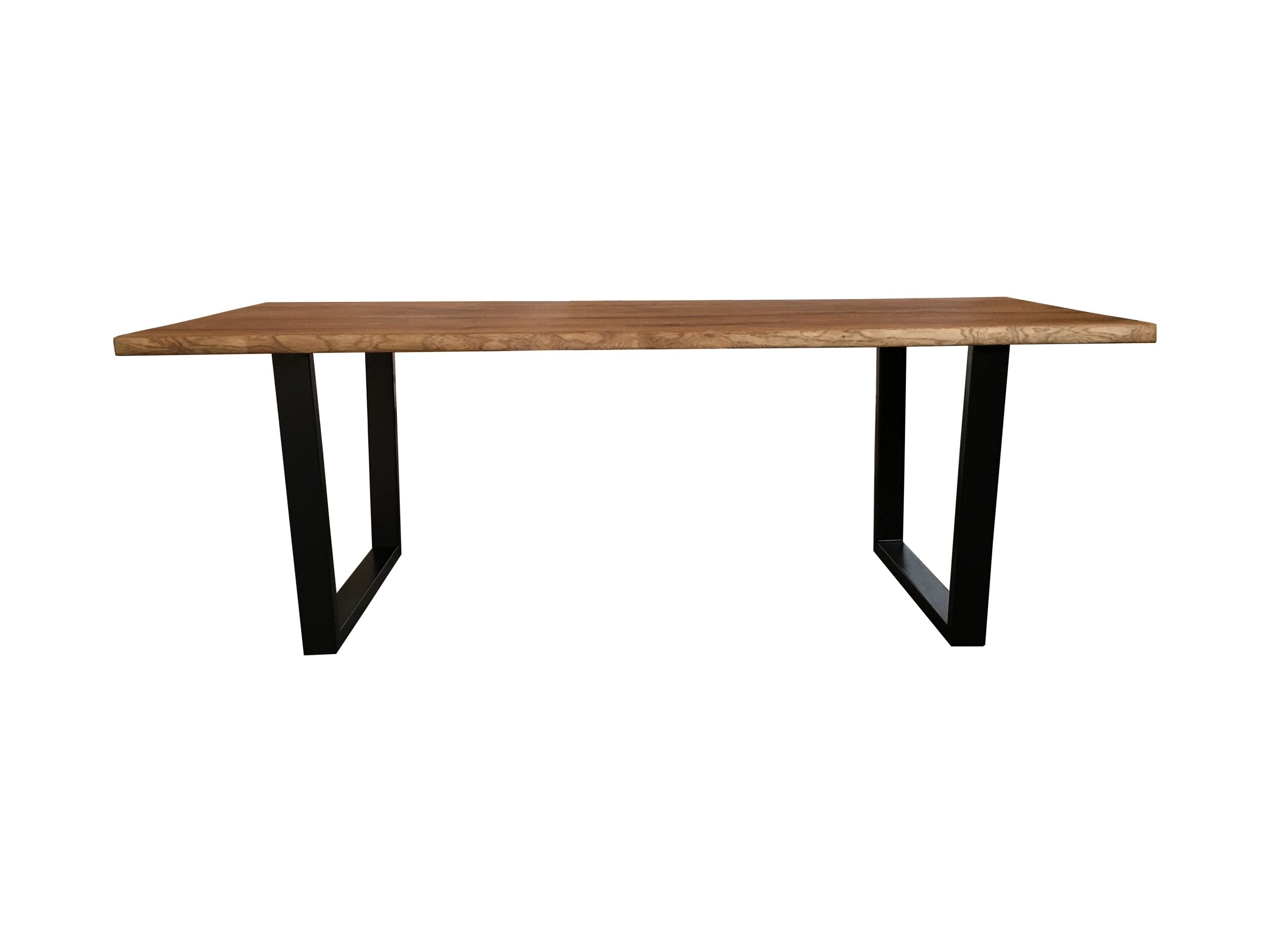 MF Cabin Solid Timber Top Metal Framed Dining Table