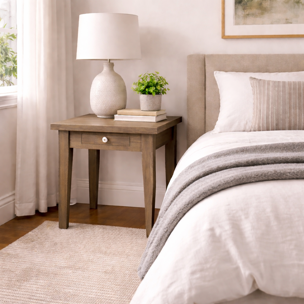 MF Havana Solid Timber 1 Drawer Side Table