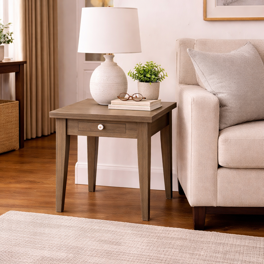 MF Havana Solid Timber 1 Drawer Side Table
