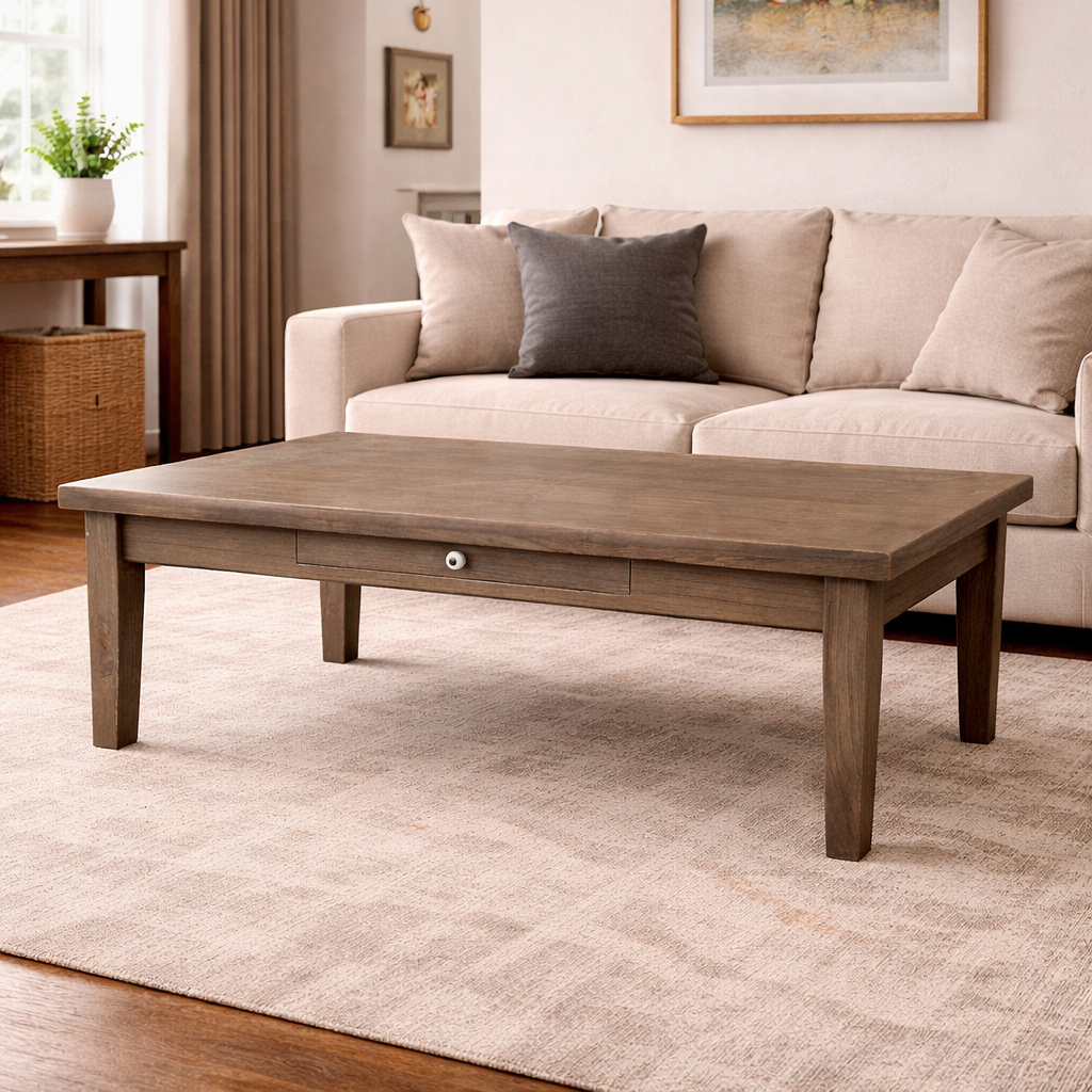 MF Havana Solid Timber 1 Drawer Coffee Table