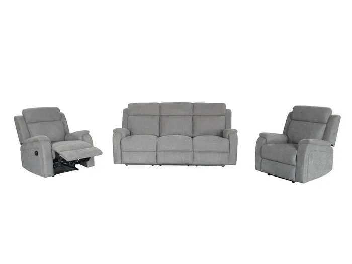 EL Francisco 3 Seater + 2 Single Seater Fabric Recliner Sofa Set