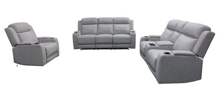 EL Funes 3 Seater Fabric Recliner Sofa