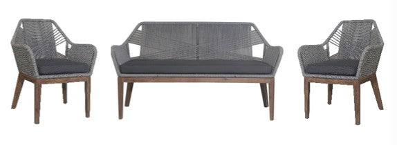 VI Faro 3PC Sofa Set – Black & Grey