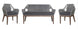 VI Faro 3PC Sofa Set – Black & Grey