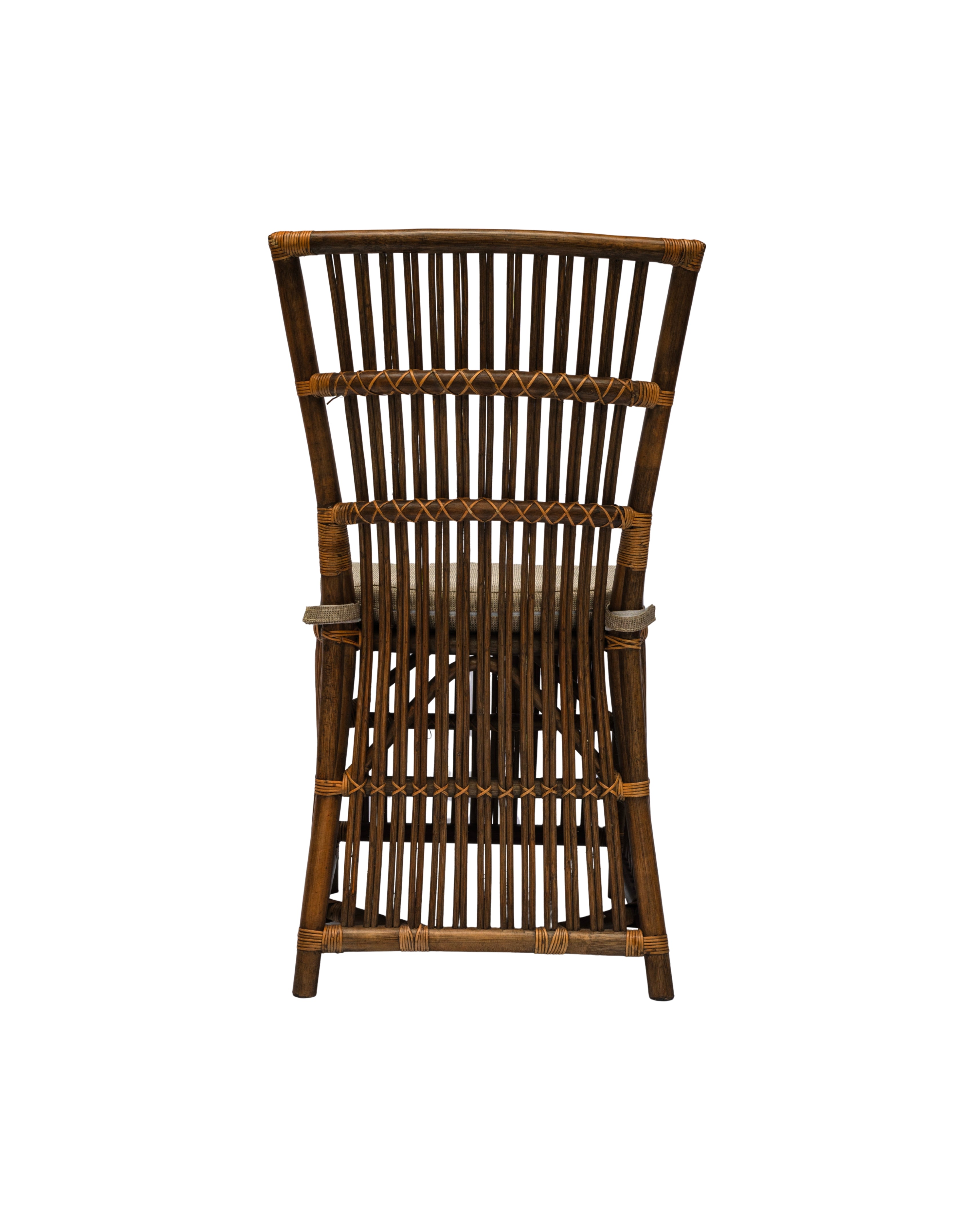 CR Roma Natural Rattan Fabric Seat Dining Chair
