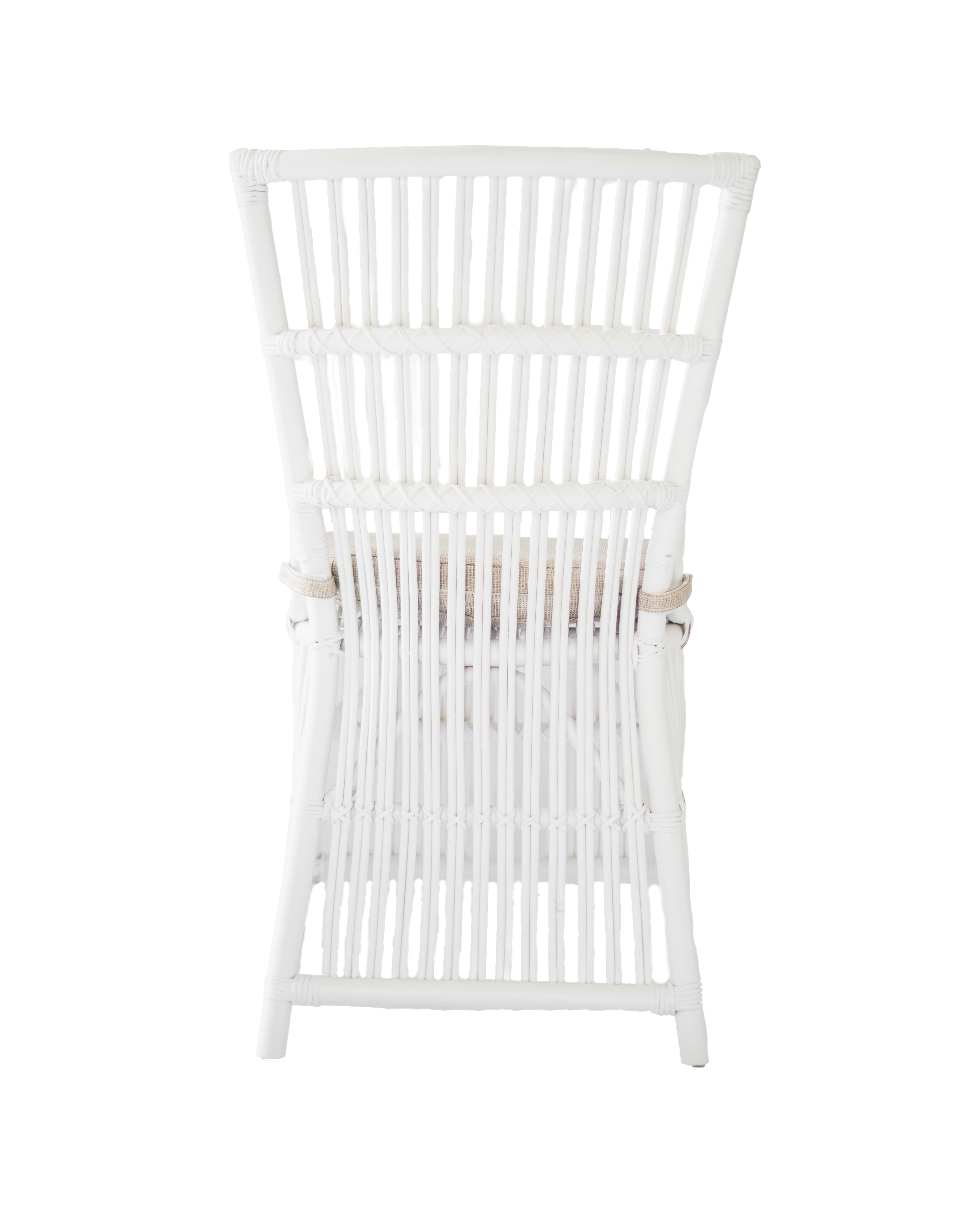 CR Roma Natural Rattan Fabric Seat Dining Chair