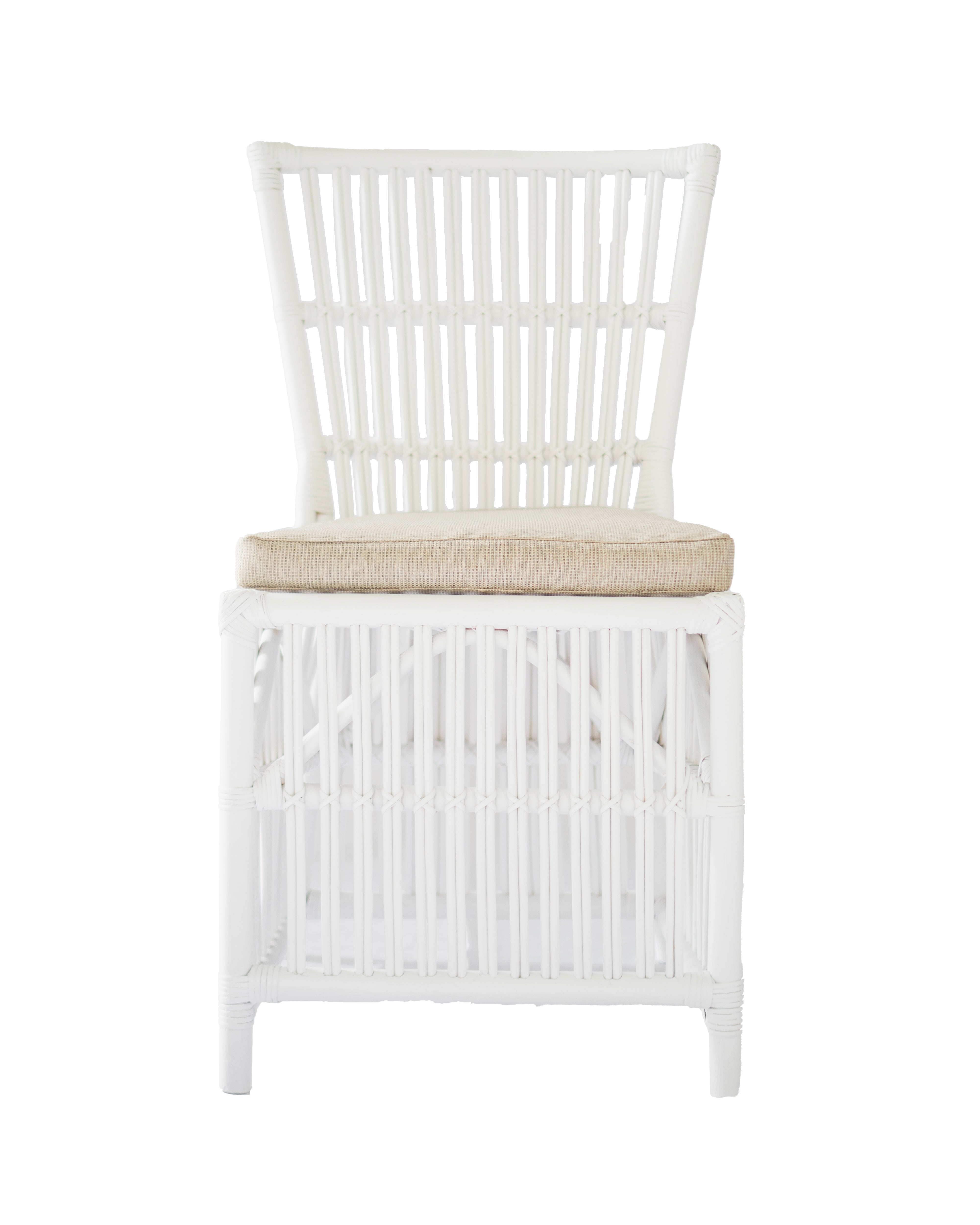 CR Roma Natural Rattan Fabric Seat Dining Chair