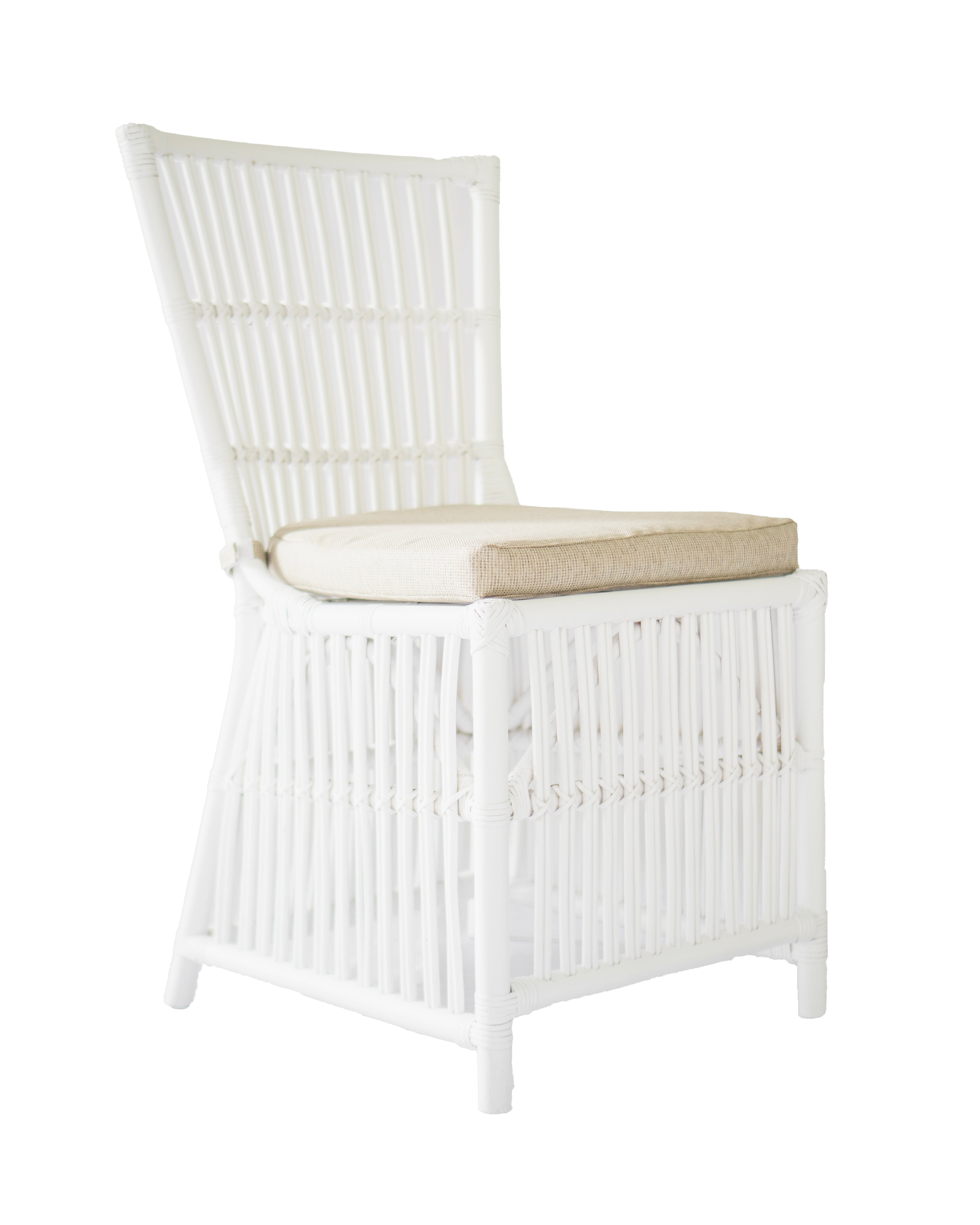 CR Roma Natural Rattan Fabric Seat Dining Chair
