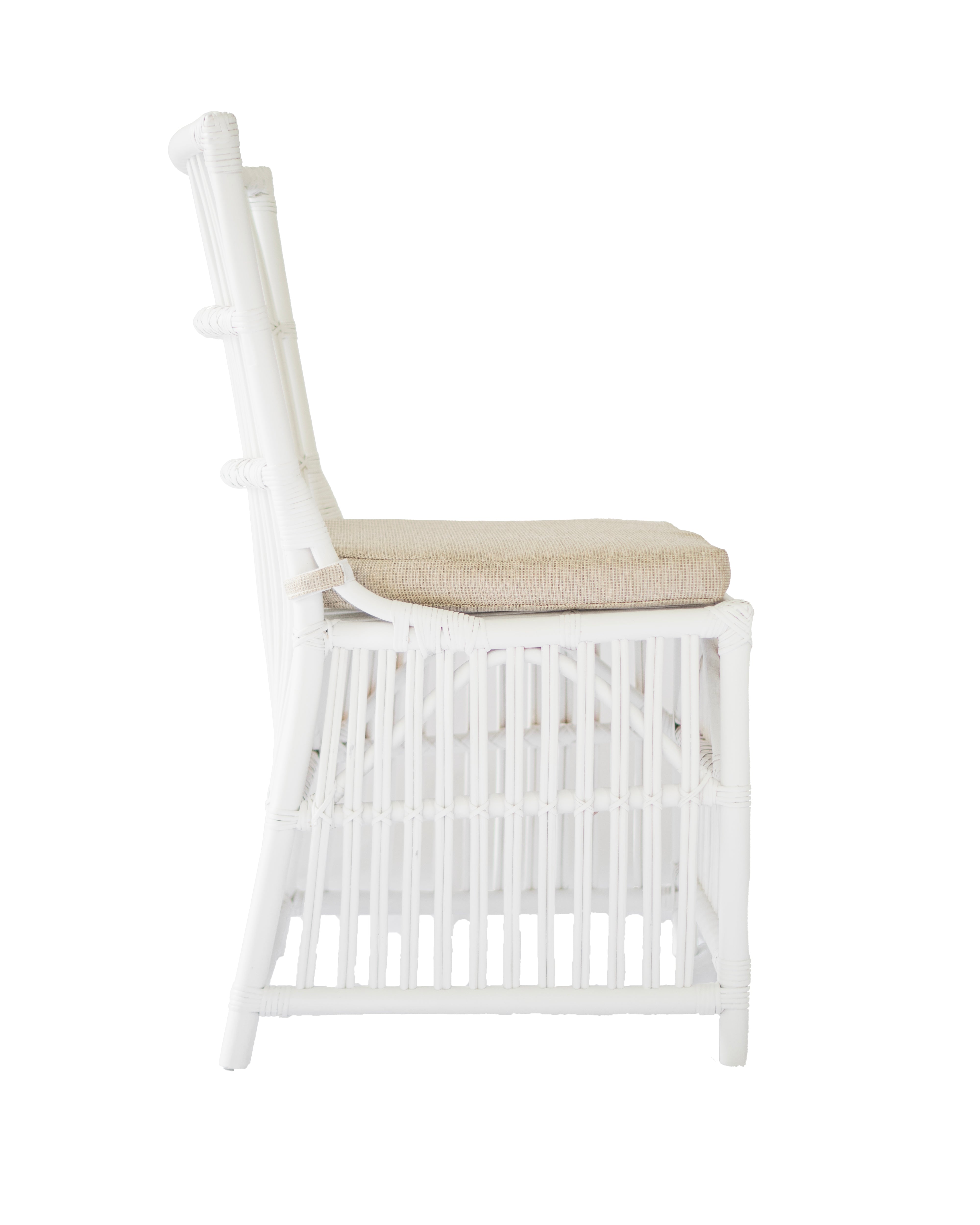 CR Roma Natural Rattan Fabric Seat Dining Chair
