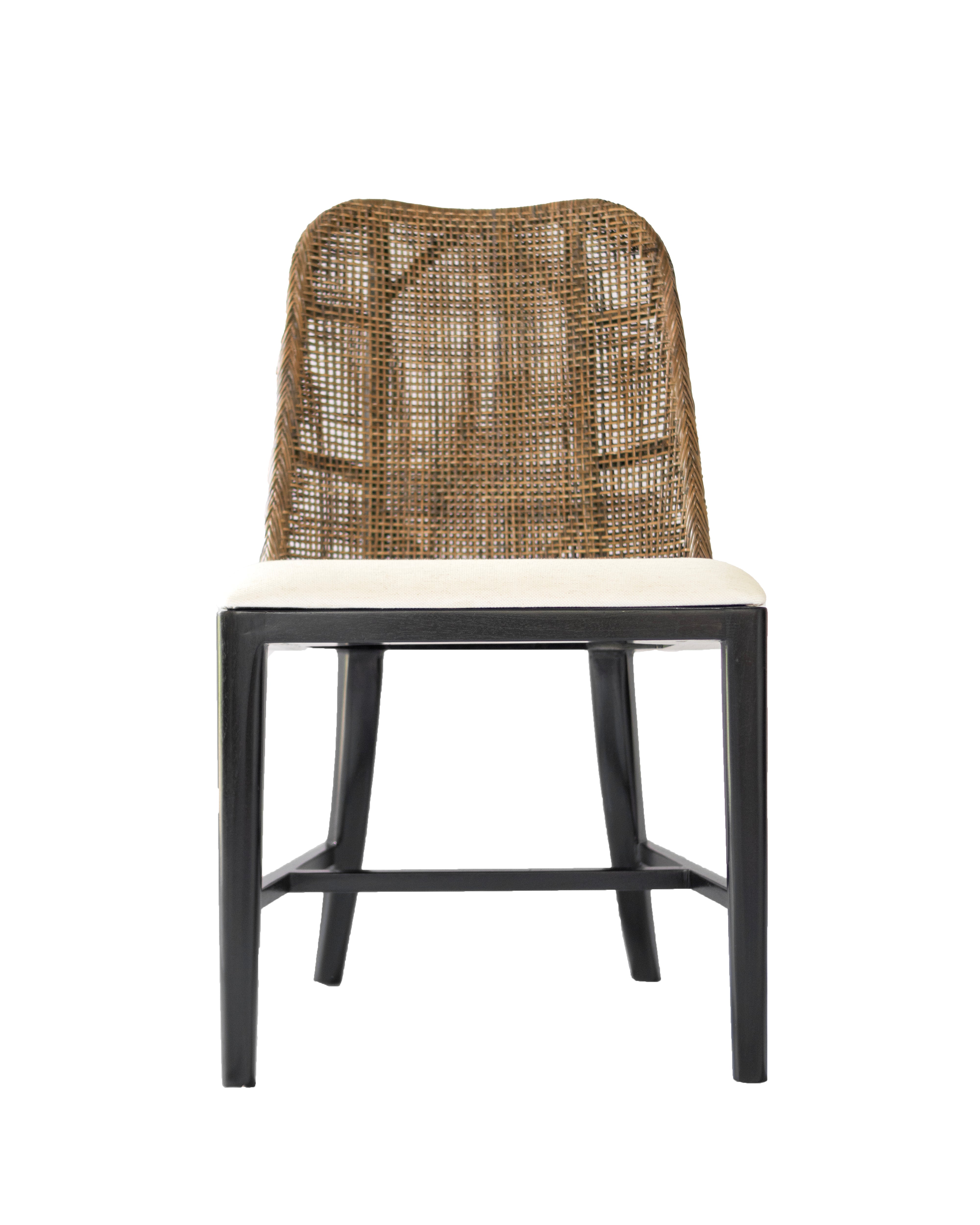 CR Tampa Timber Framed Rattan Dining Chair