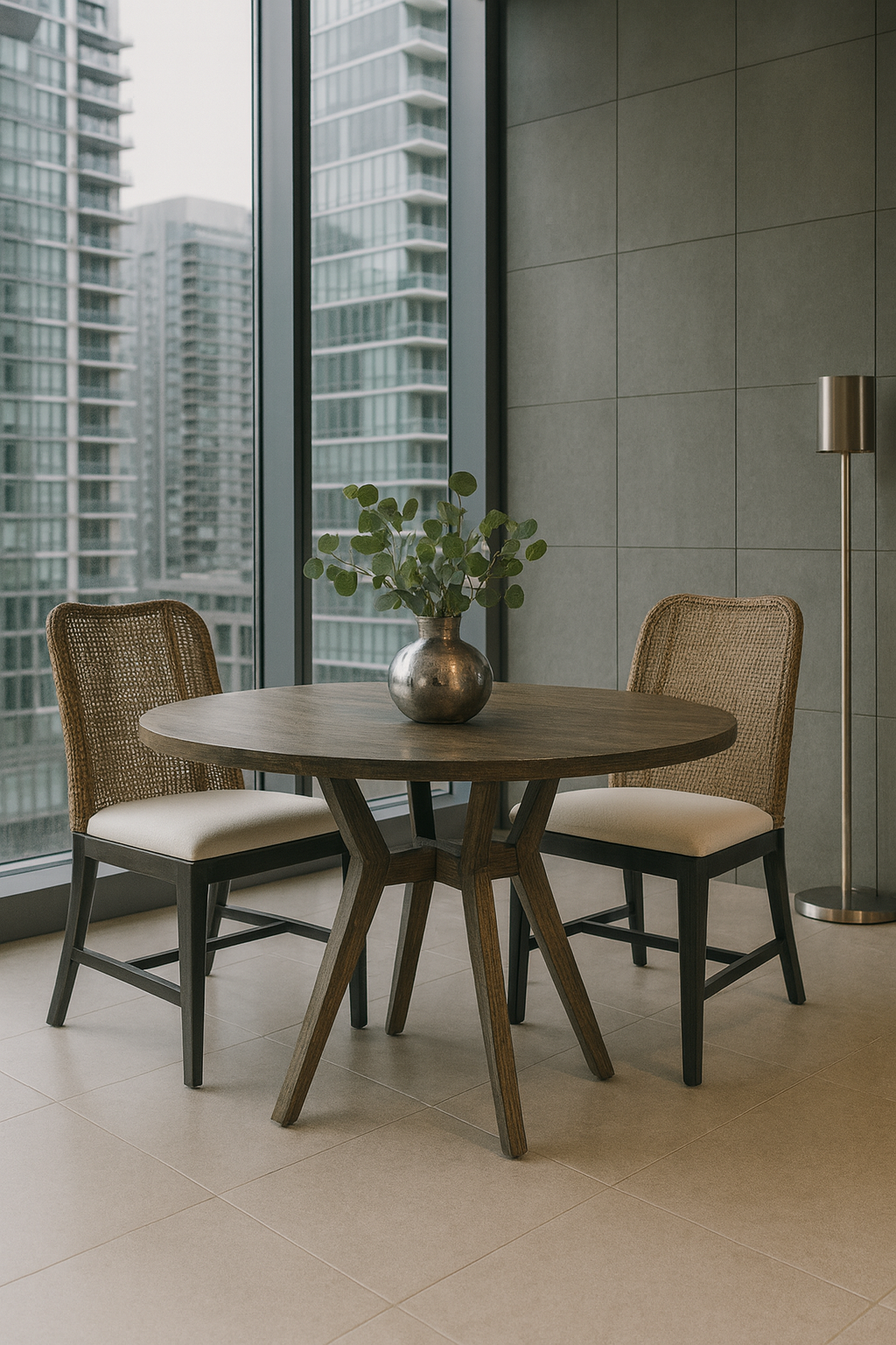 CR Tampa Timber Framed Rattan Dining Chair