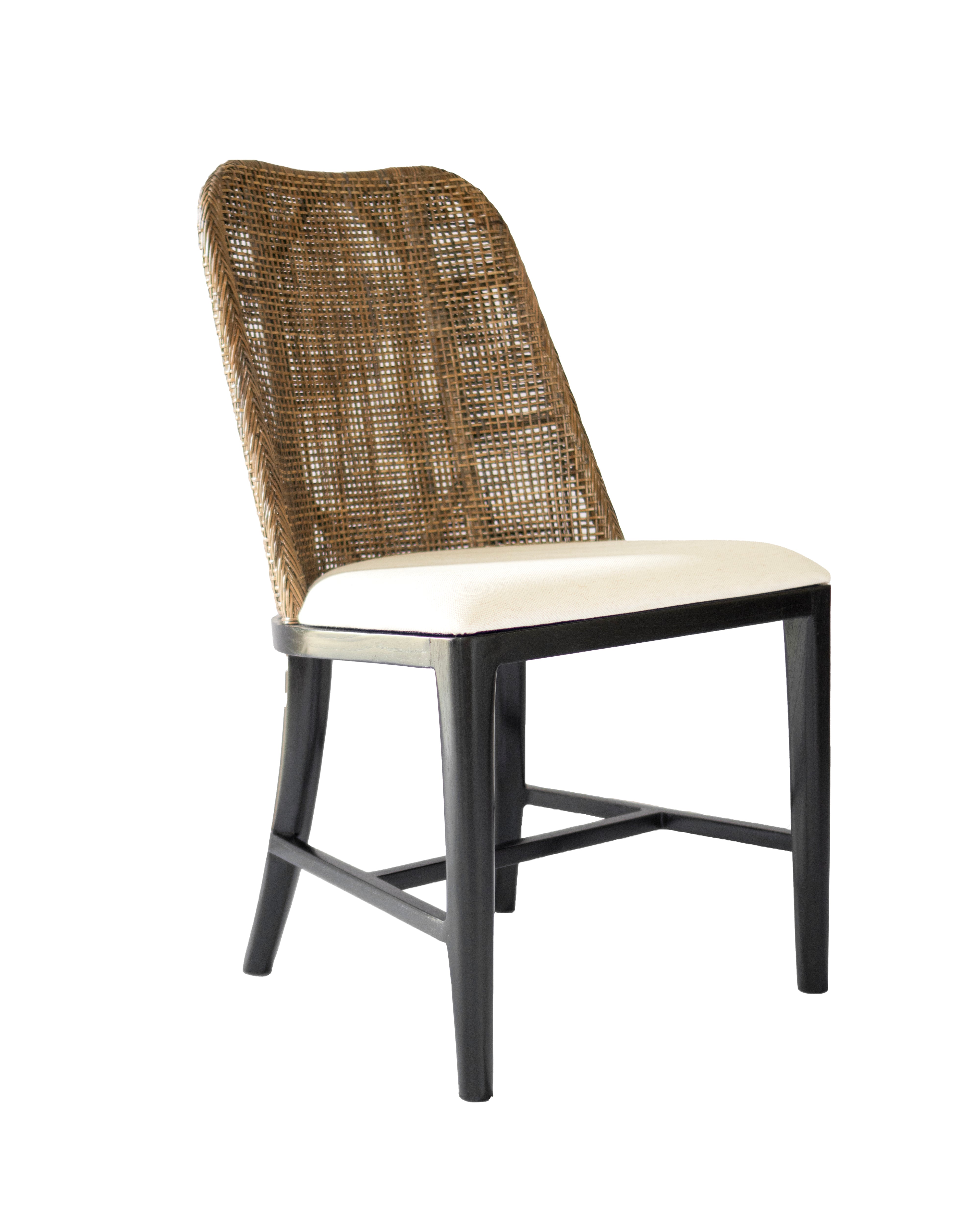 CR Tampa Timber Framed Rattan Dining Chair
