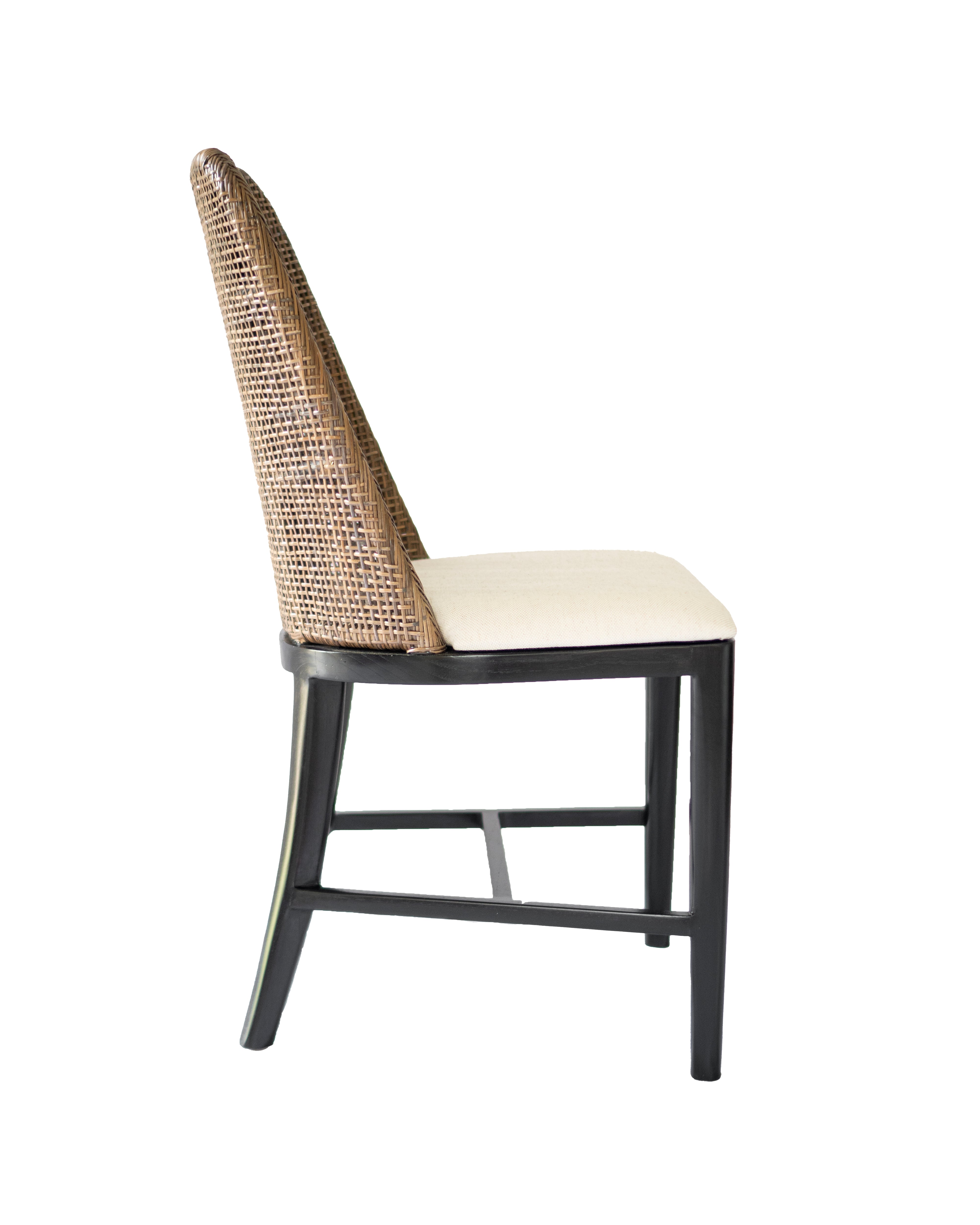 CR Tampa Timber Framed Rattan Dining Chair