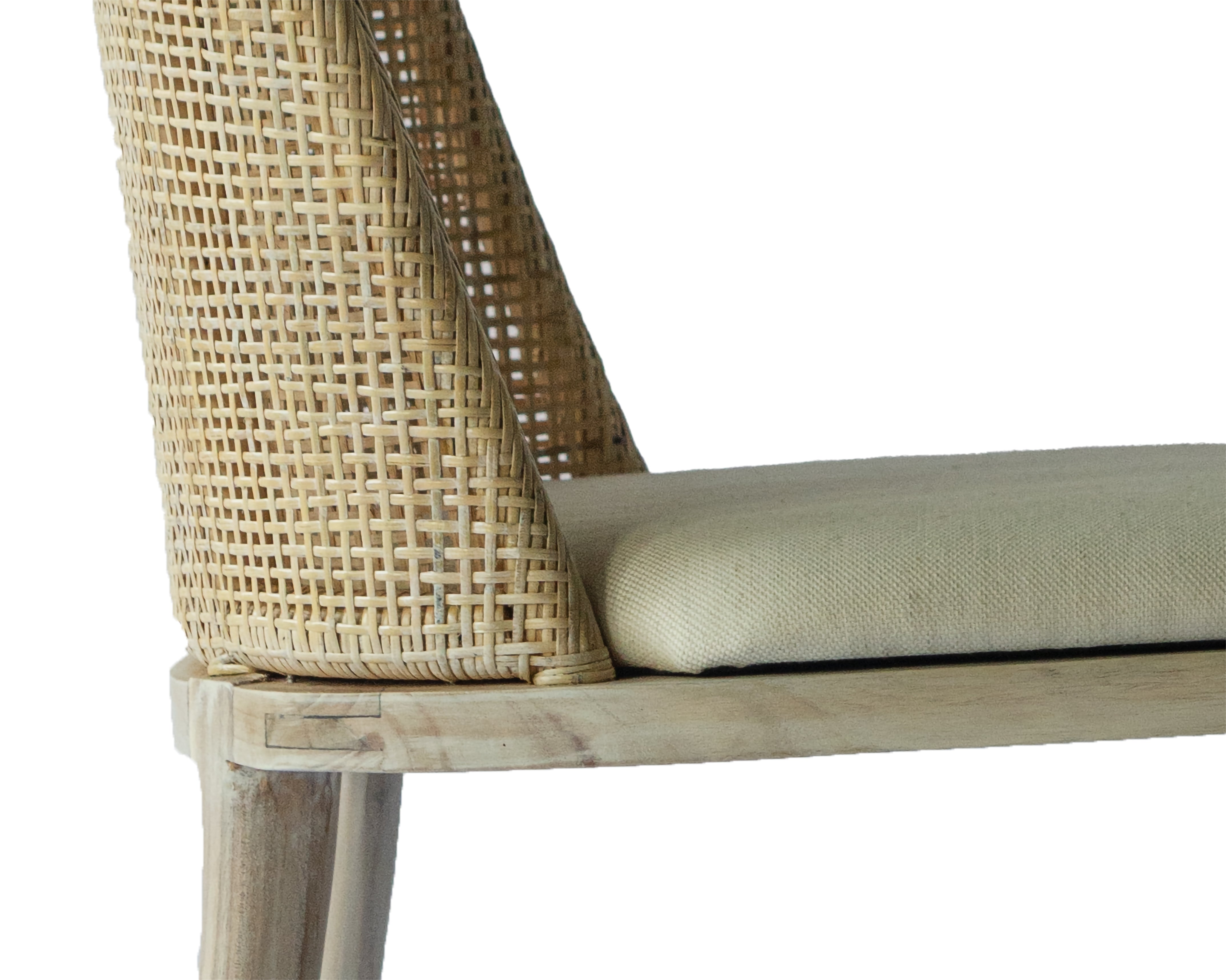 CR Tampa Timber Framed Rattan Dining Chair