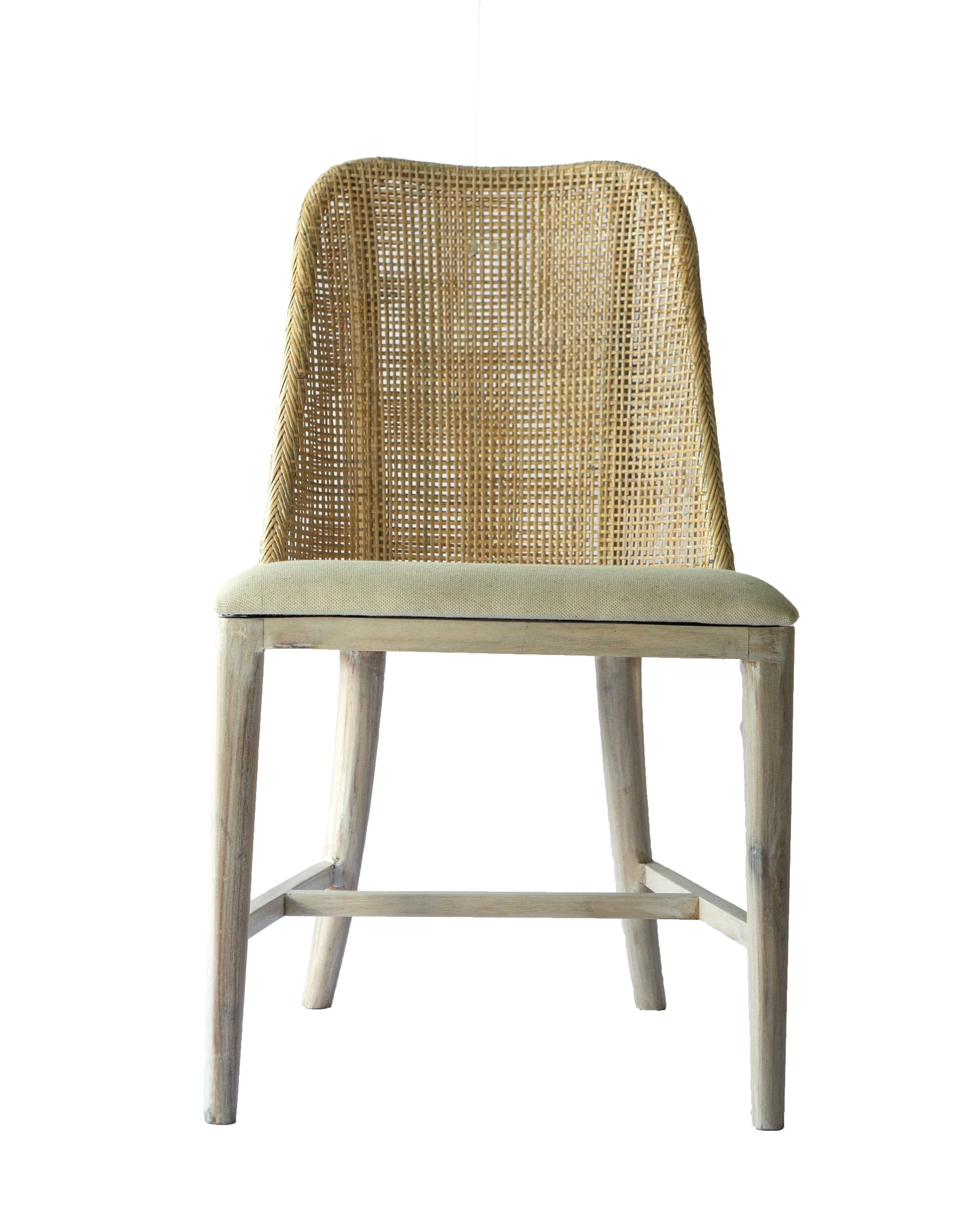 CR Tampa Timber Framed Rattan Dining Chair