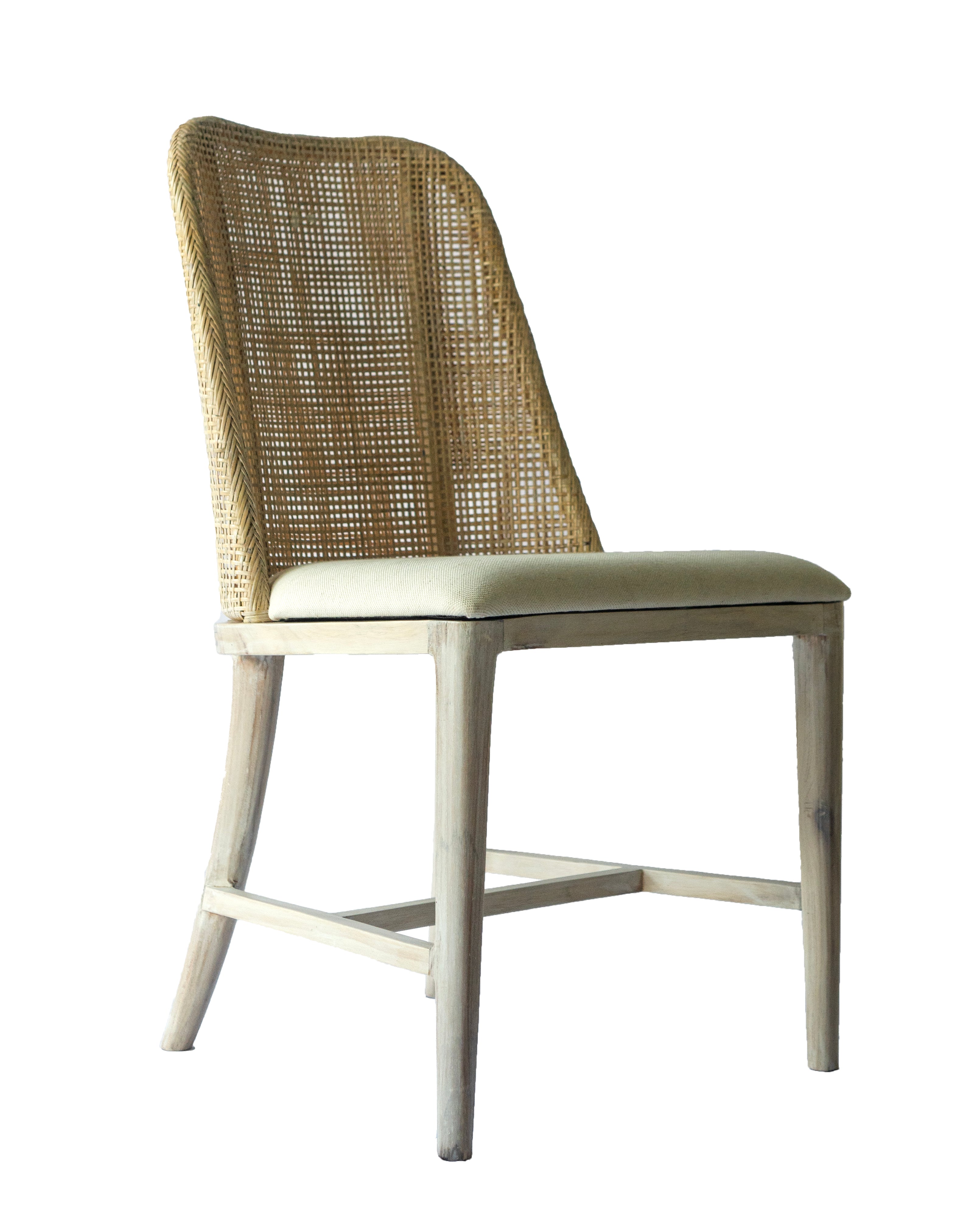 CR Tampa Timber Framed Rattan Dining Chair