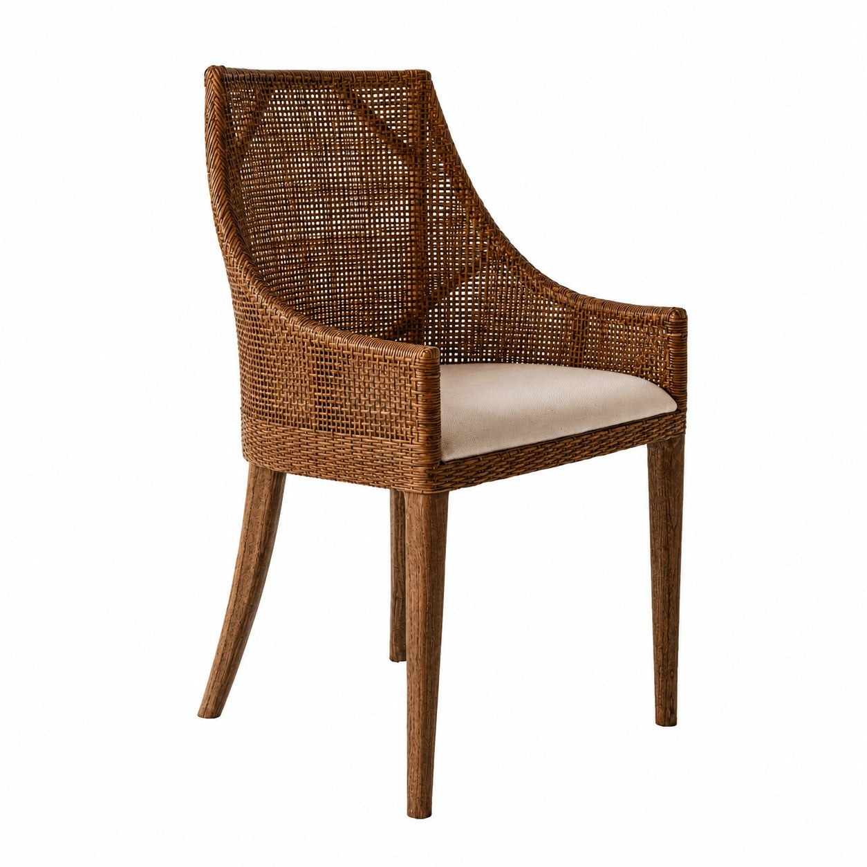 CR Tennessee Timber Framed Rattan Dining Chair