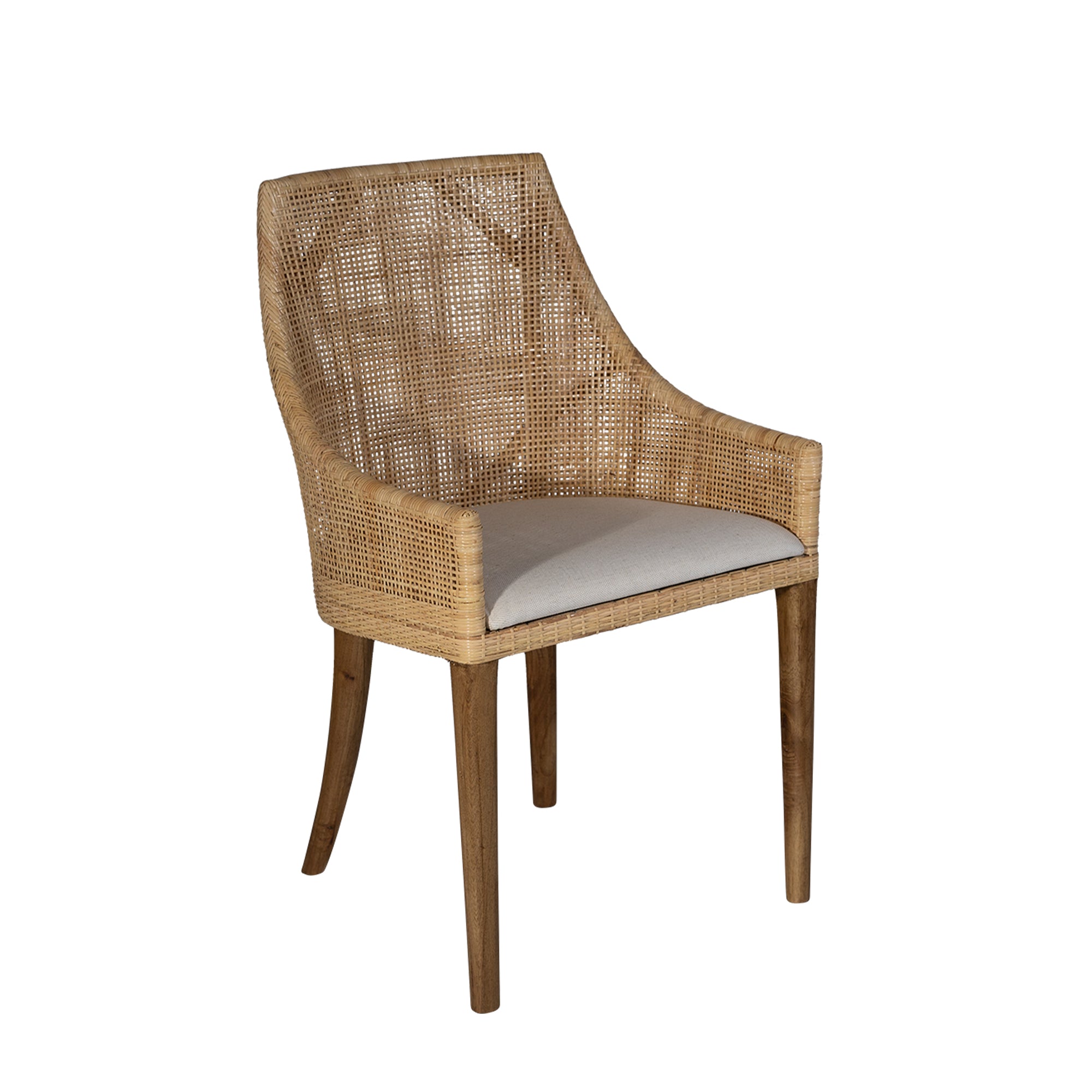CR Tennessee Timber Framed Rattan Dining Chair