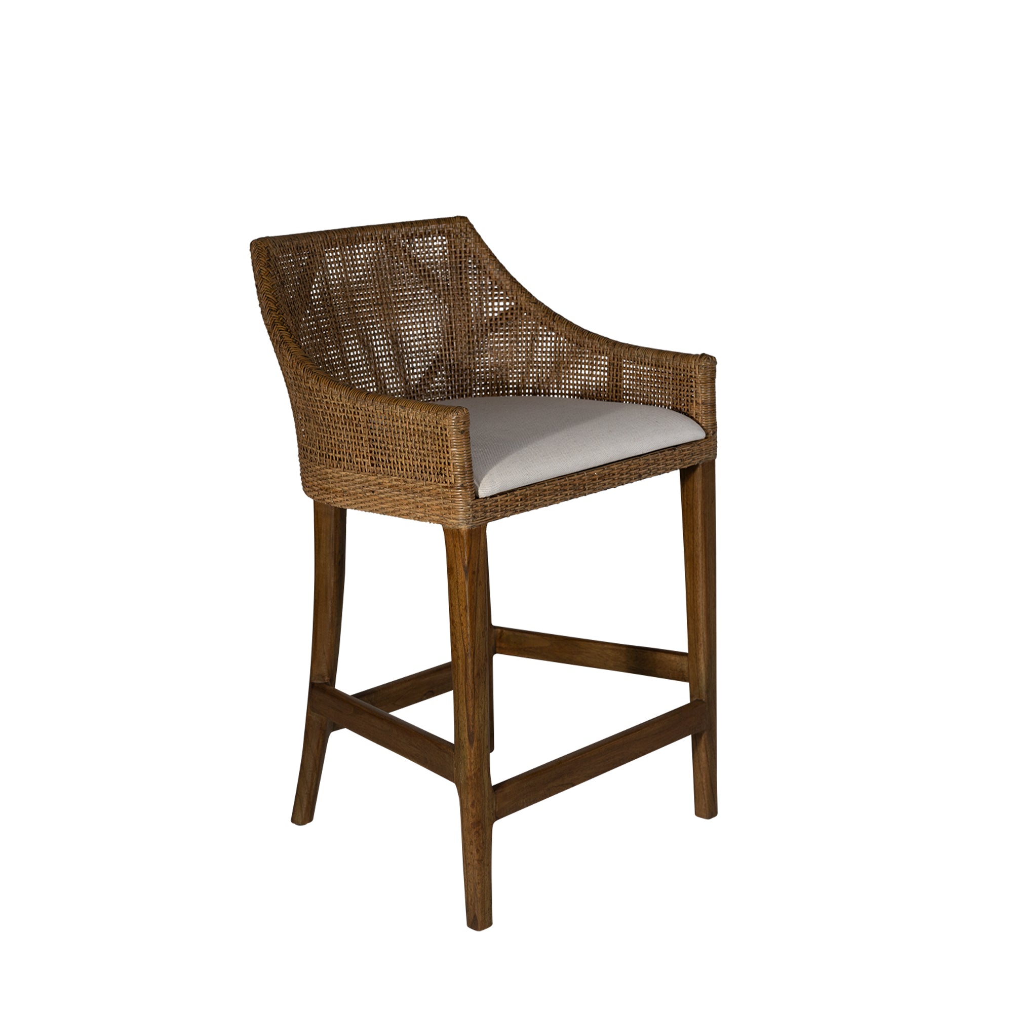 CR Tennessee Timber Frame Rattan Counter Stool
