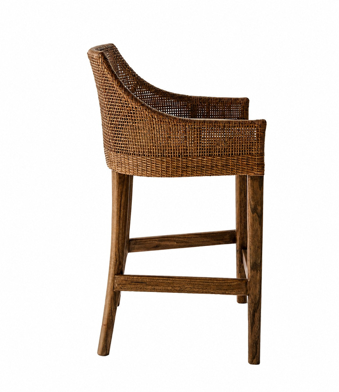 CR Tennessee Timber Frame Rattan Counter Stool