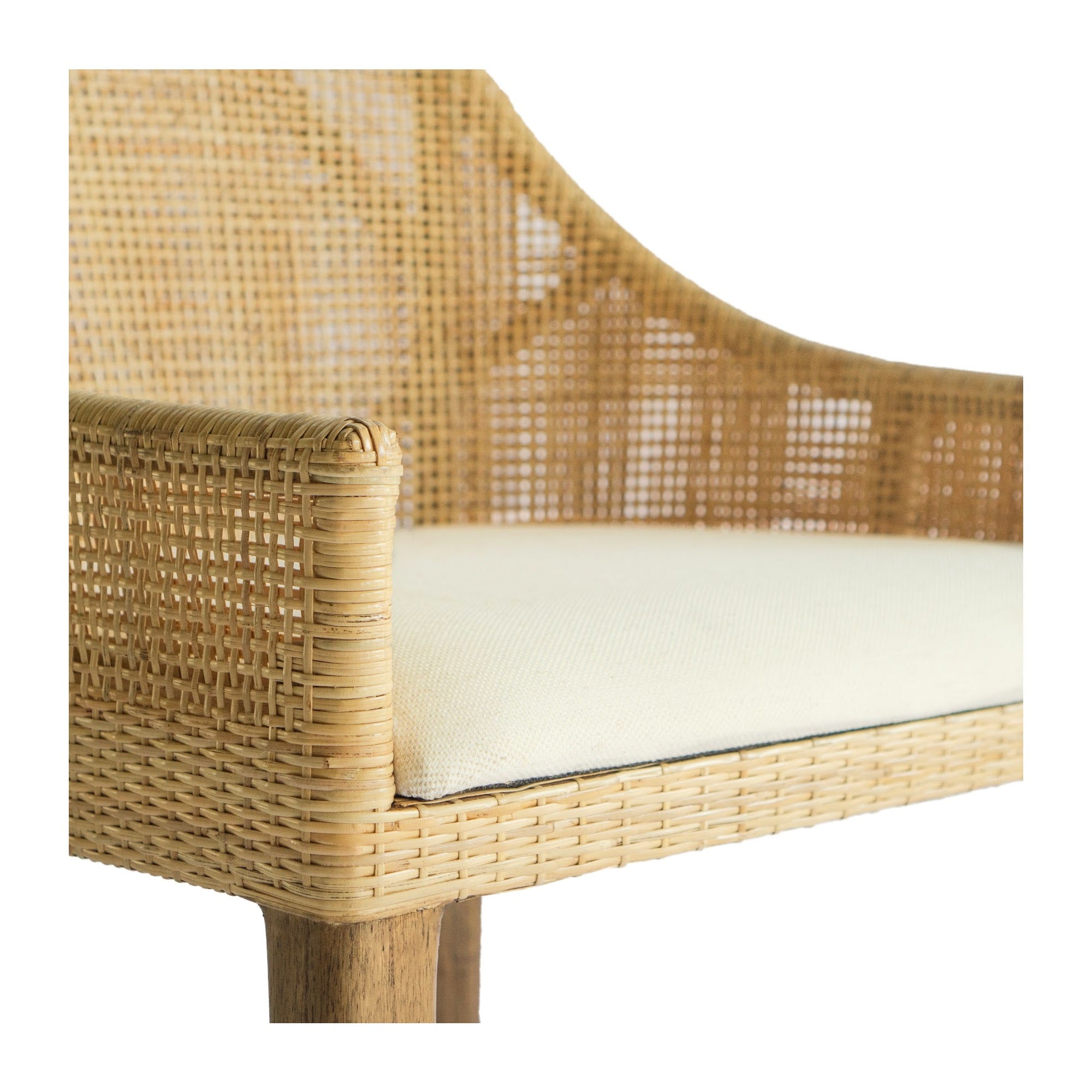 CR Tennessee Timber Frame Rattan Counter Stool