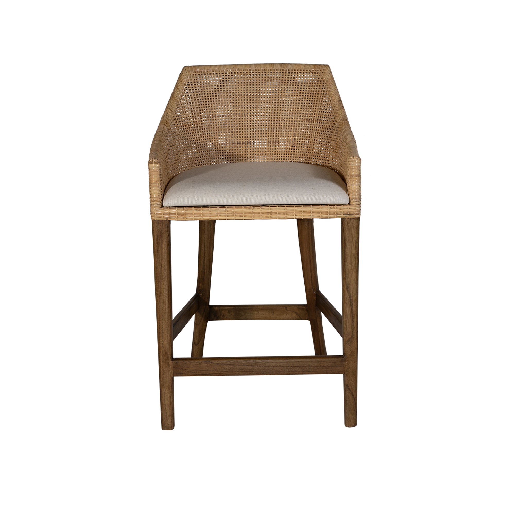 CR Tennessee Timber Frame Rattan Counter Stool