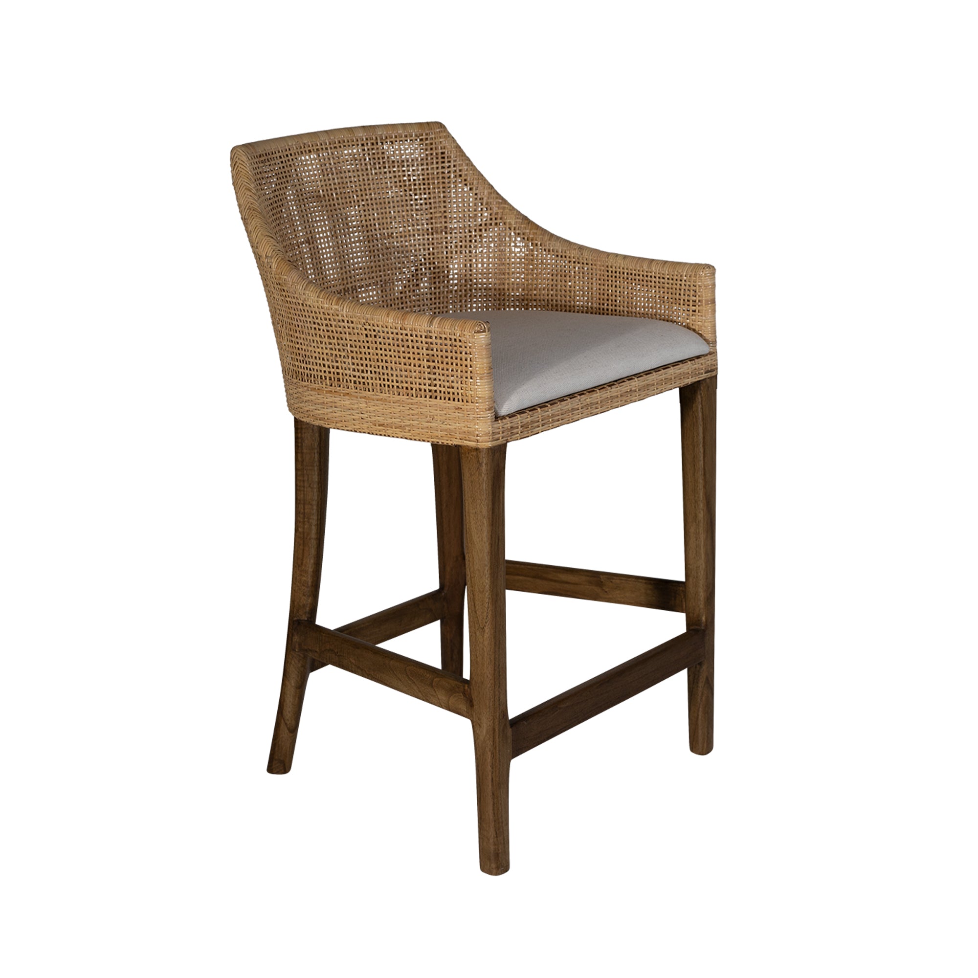 CR Tennessee Timber Frame Rattan Counter Stool