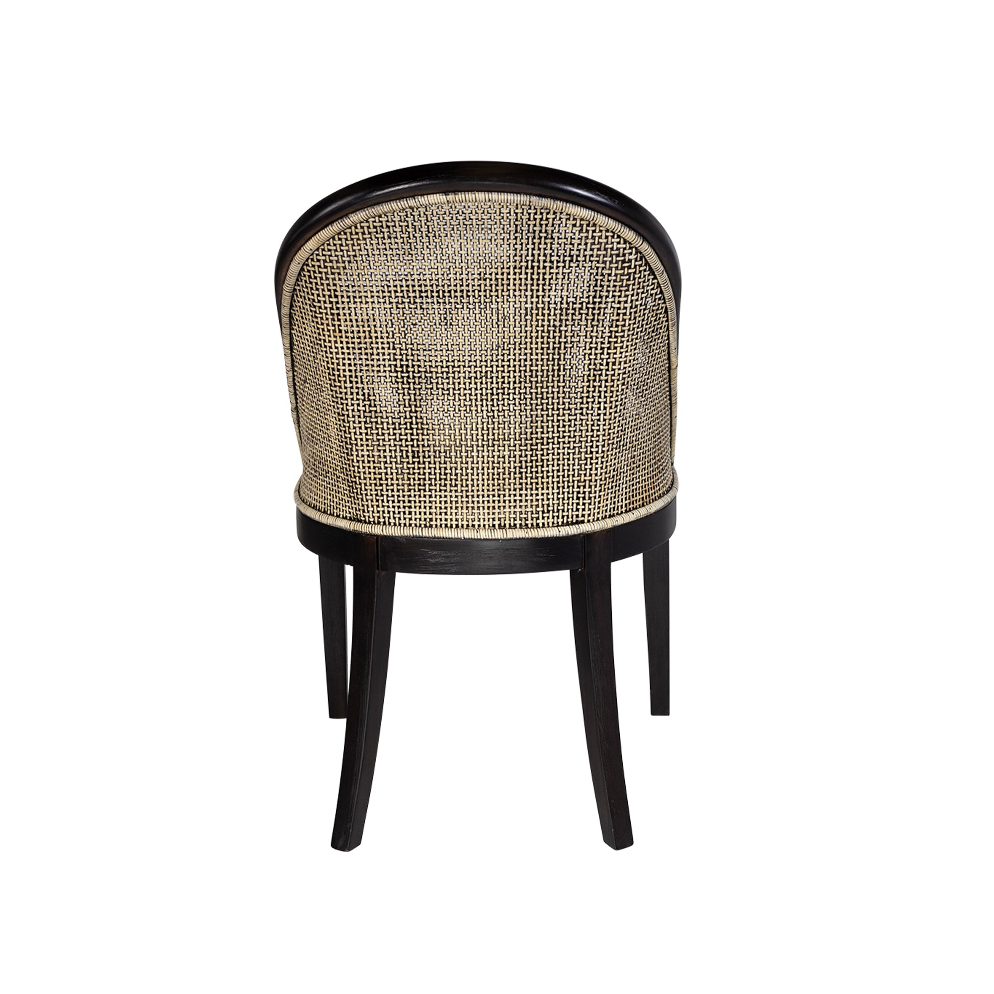 CR Alabama Timber Framed Rattan Back Fabric Seat Dining Chair