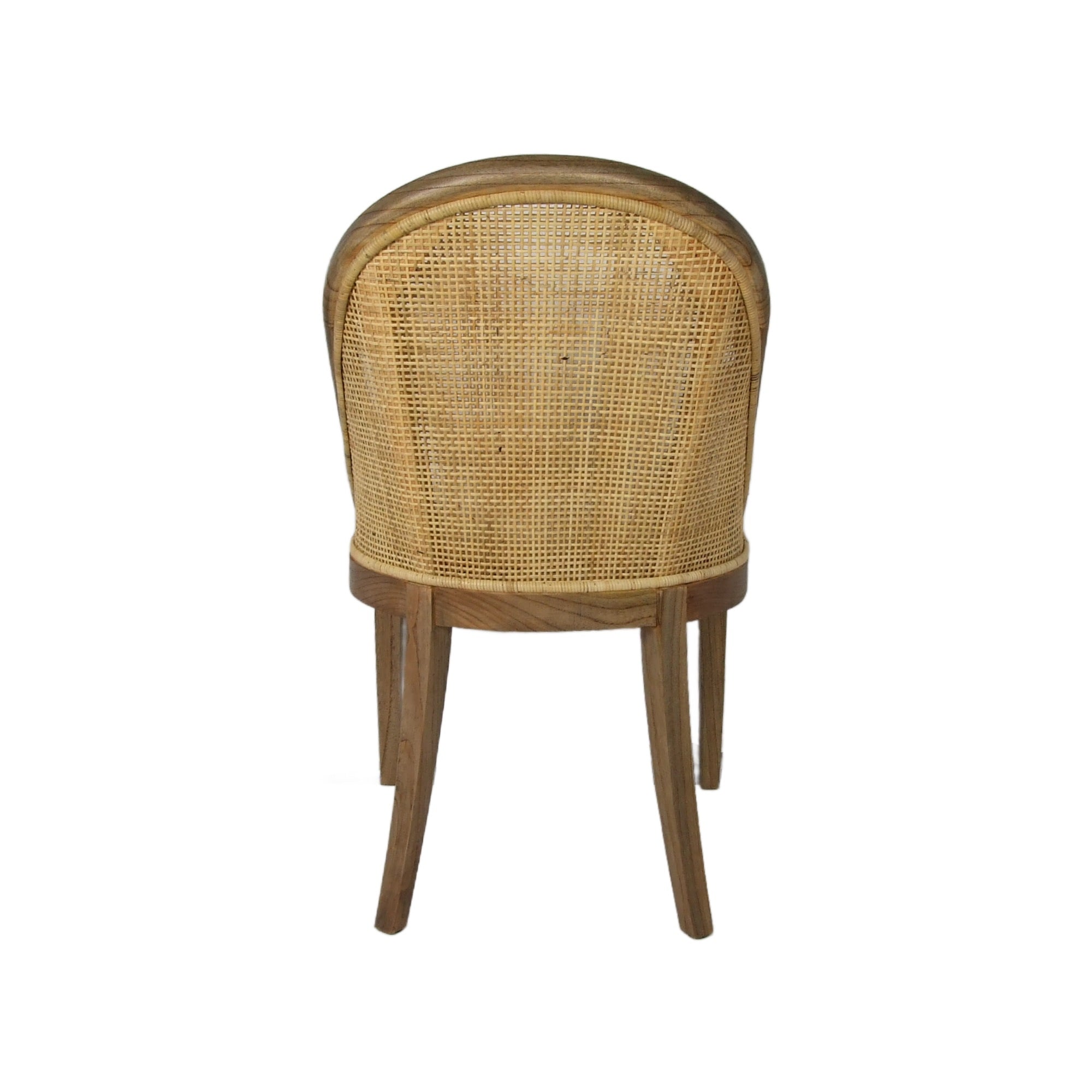 CR Alabama Timber Framed Rattan Back Fabric Seat Dining Chair
