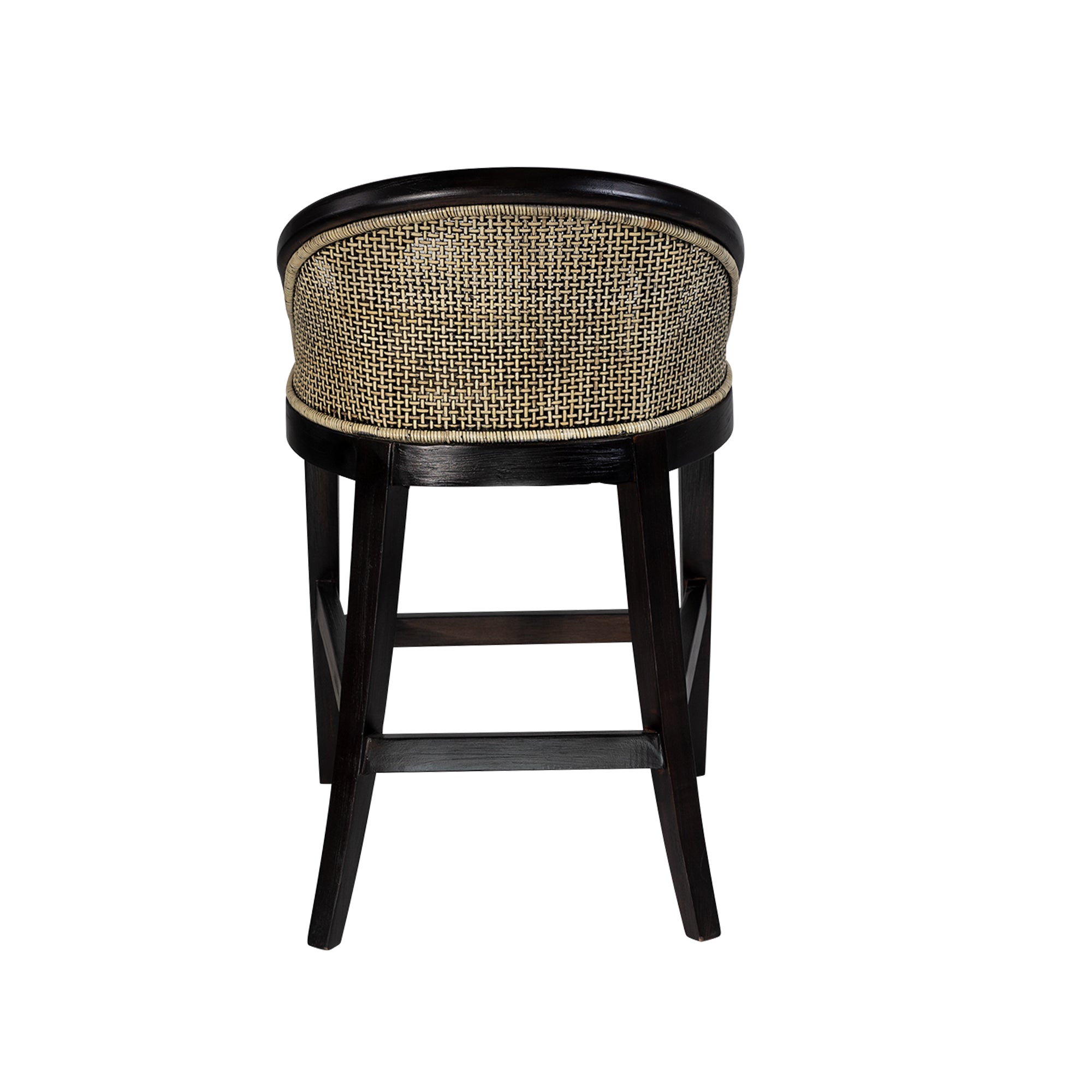 CR Alabama Timber Framed Rattan Back Fabric Seat Counter Stool