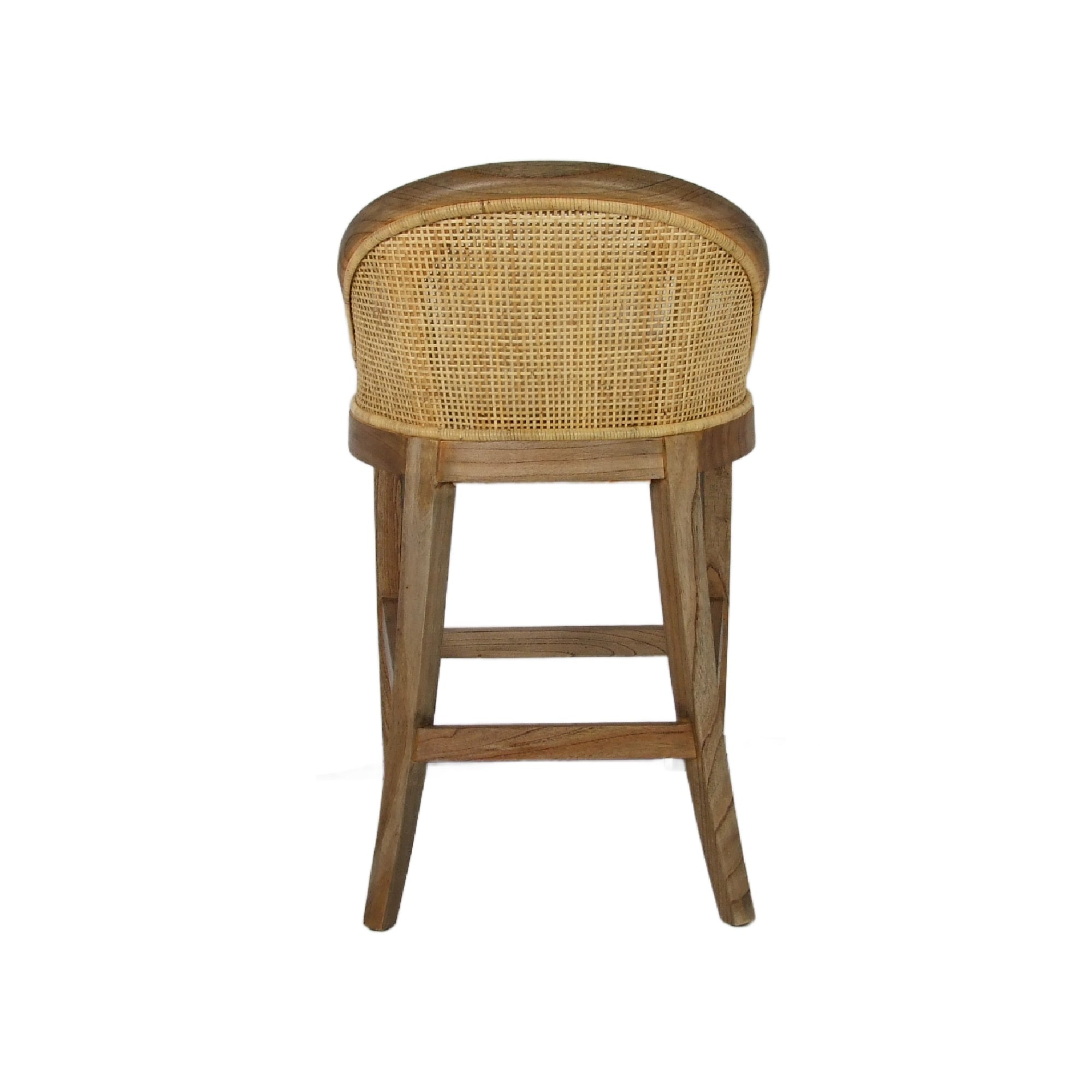CR Alabama Timber Framed Rattan Back Fabric Seat Counter Stool