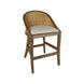 CR Alabama Timber Framed Rattan Back Fabric Seat Counter Stool