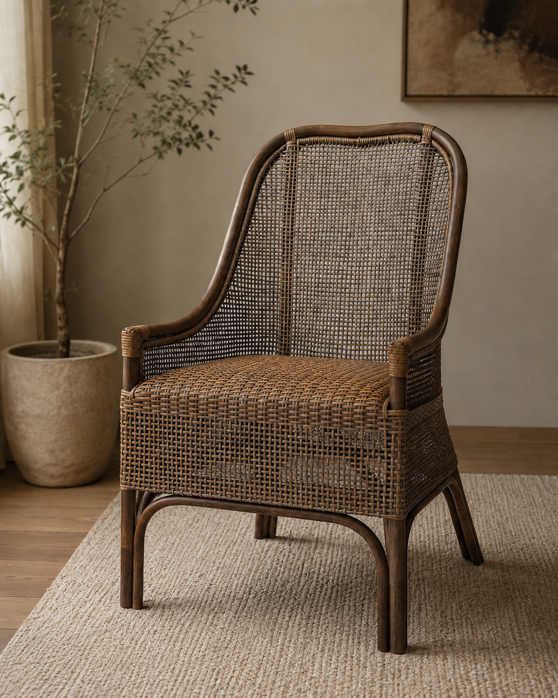 CR Albany Natural Rattan Dining Armchair
