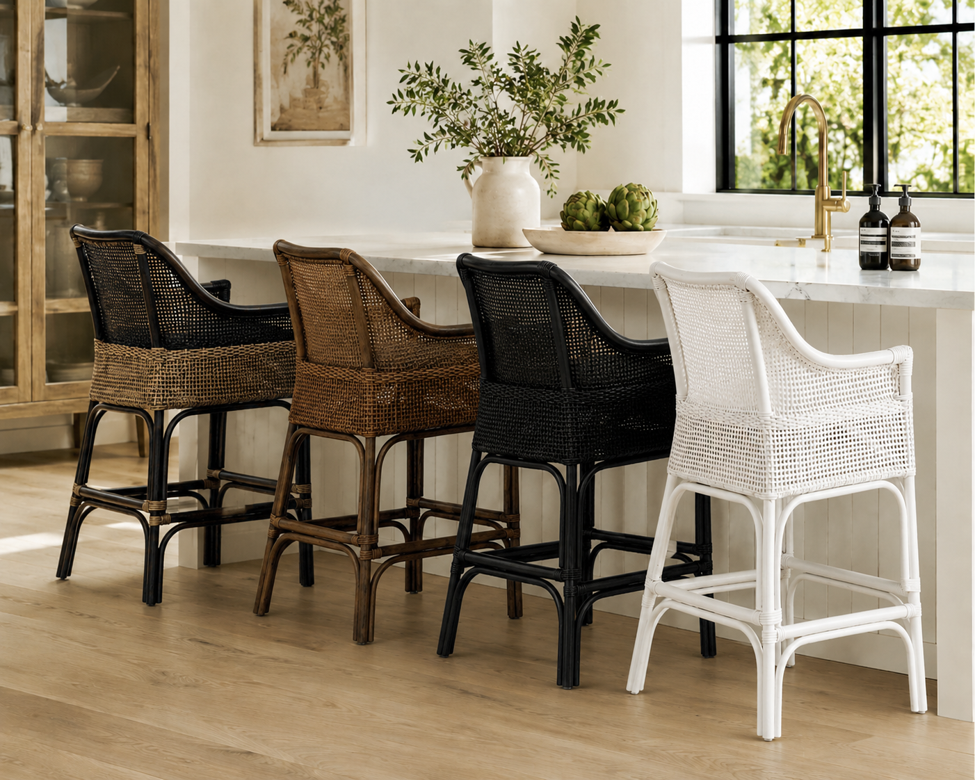 CR Albany Natural Rattan Counter Stool