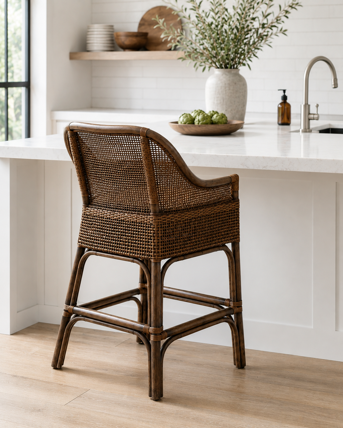 CR Albany Natural Rattan Counter Stool