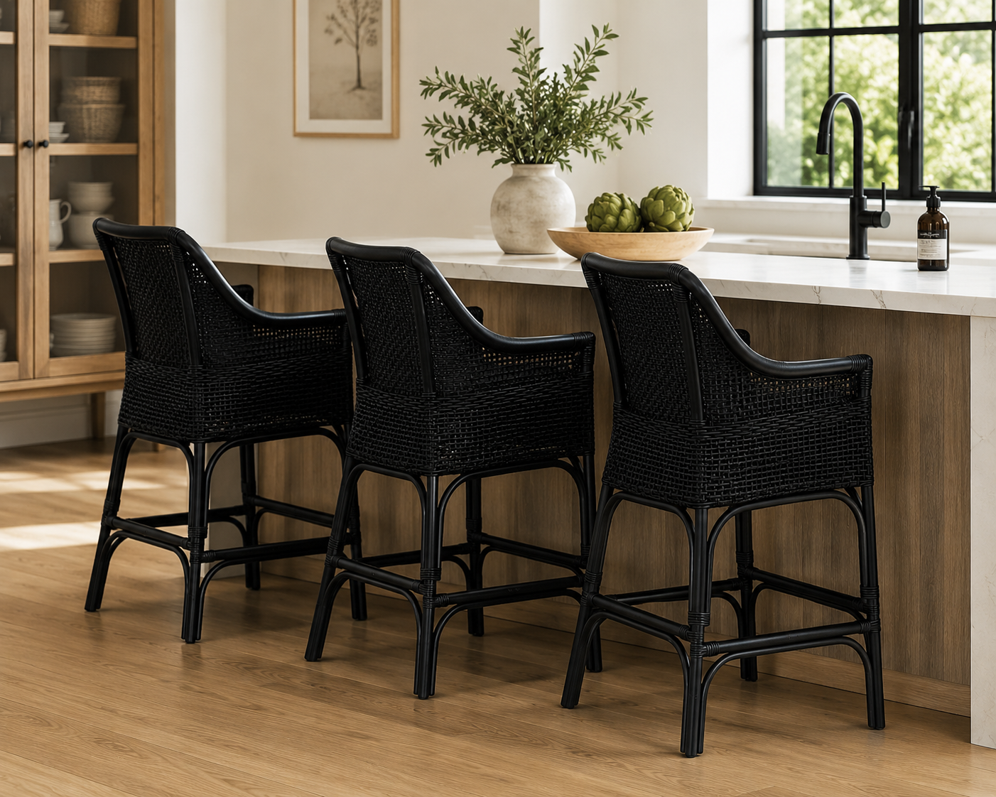 CR Albany Natural Rattan Counter Stool