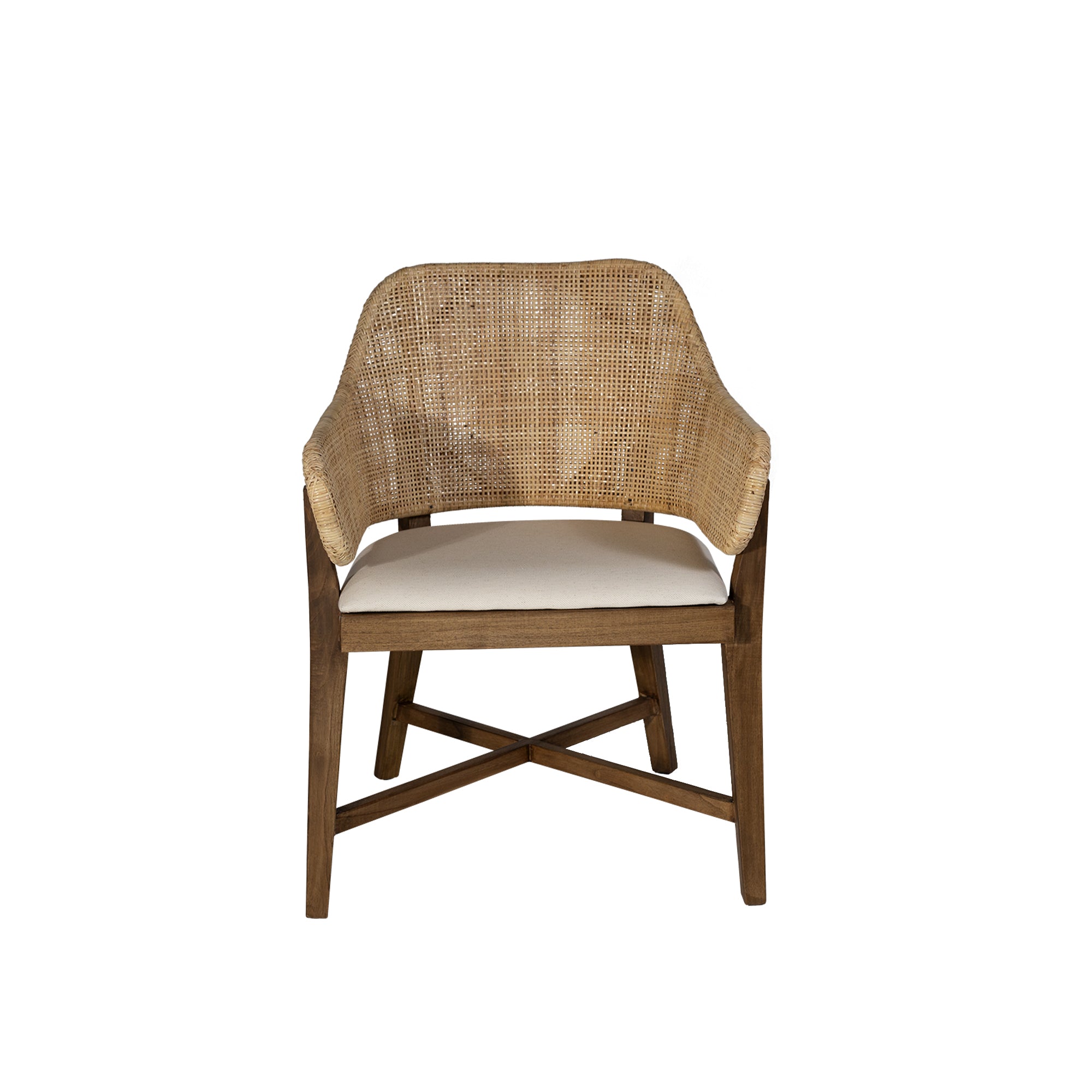 CR Orleans Timber Framed Rattan Dining Chair