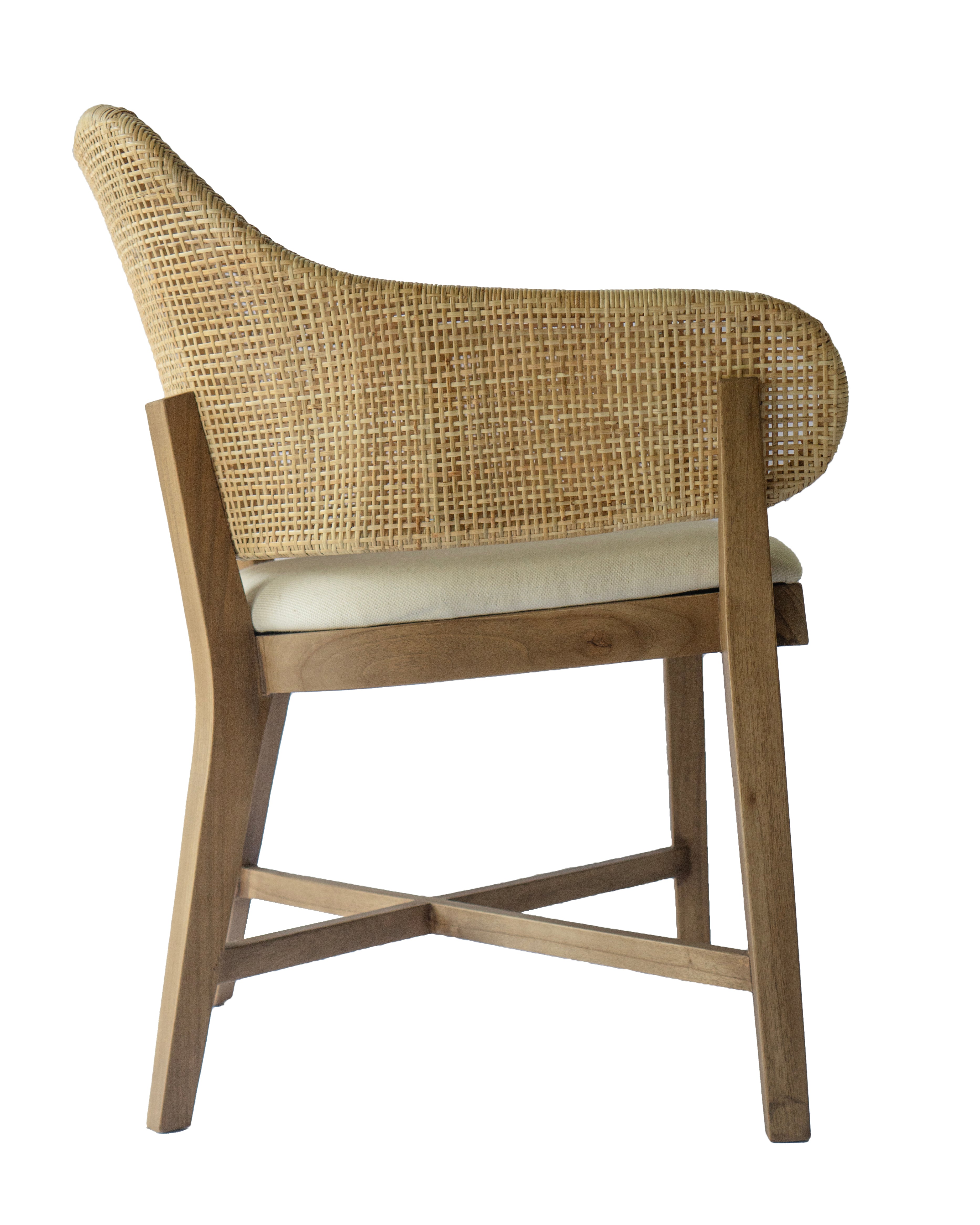 CR Orleans Timber Framed Rattan Dining Chair