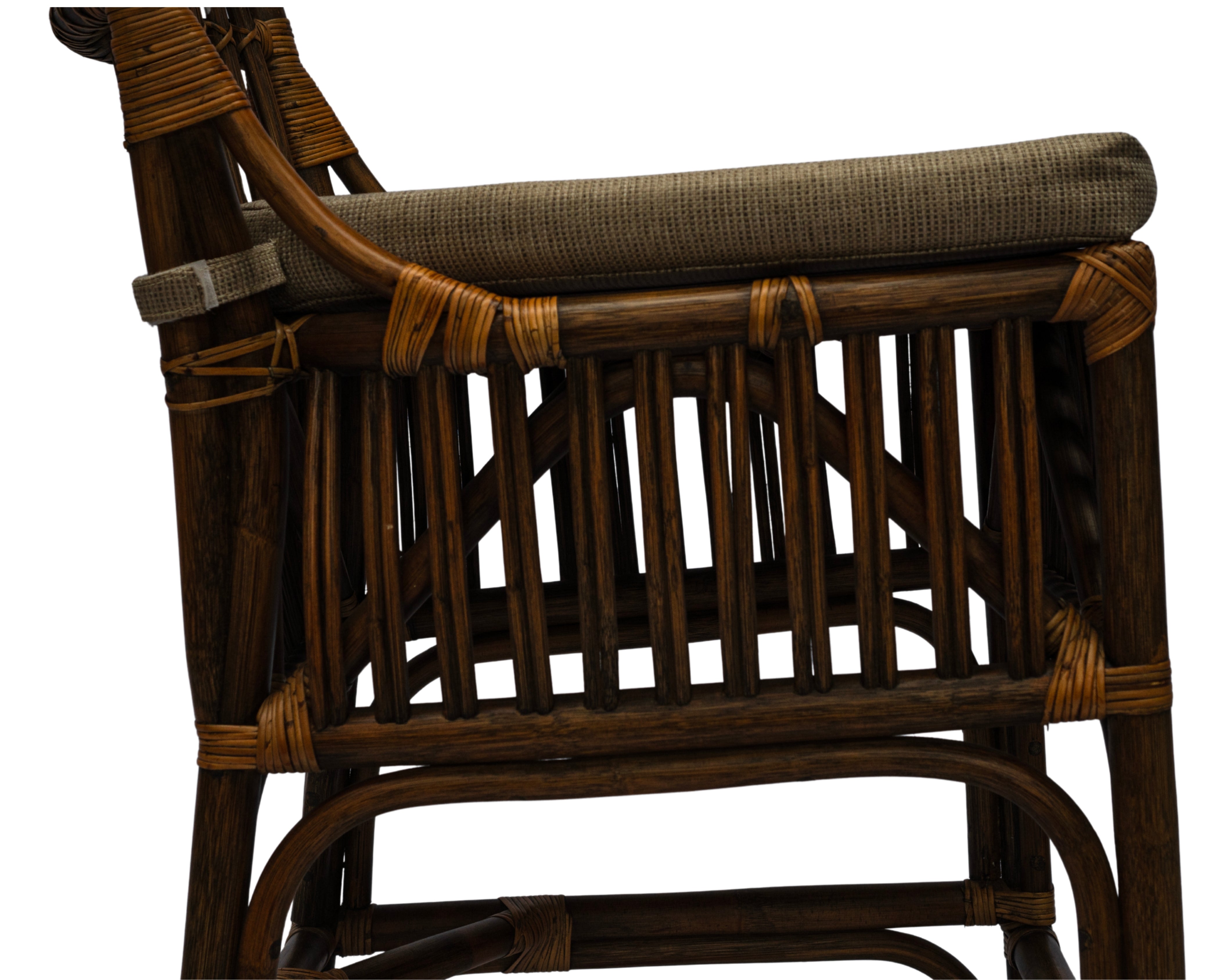 CR Roma Natural Rattan Fabric Seat Counter Stool