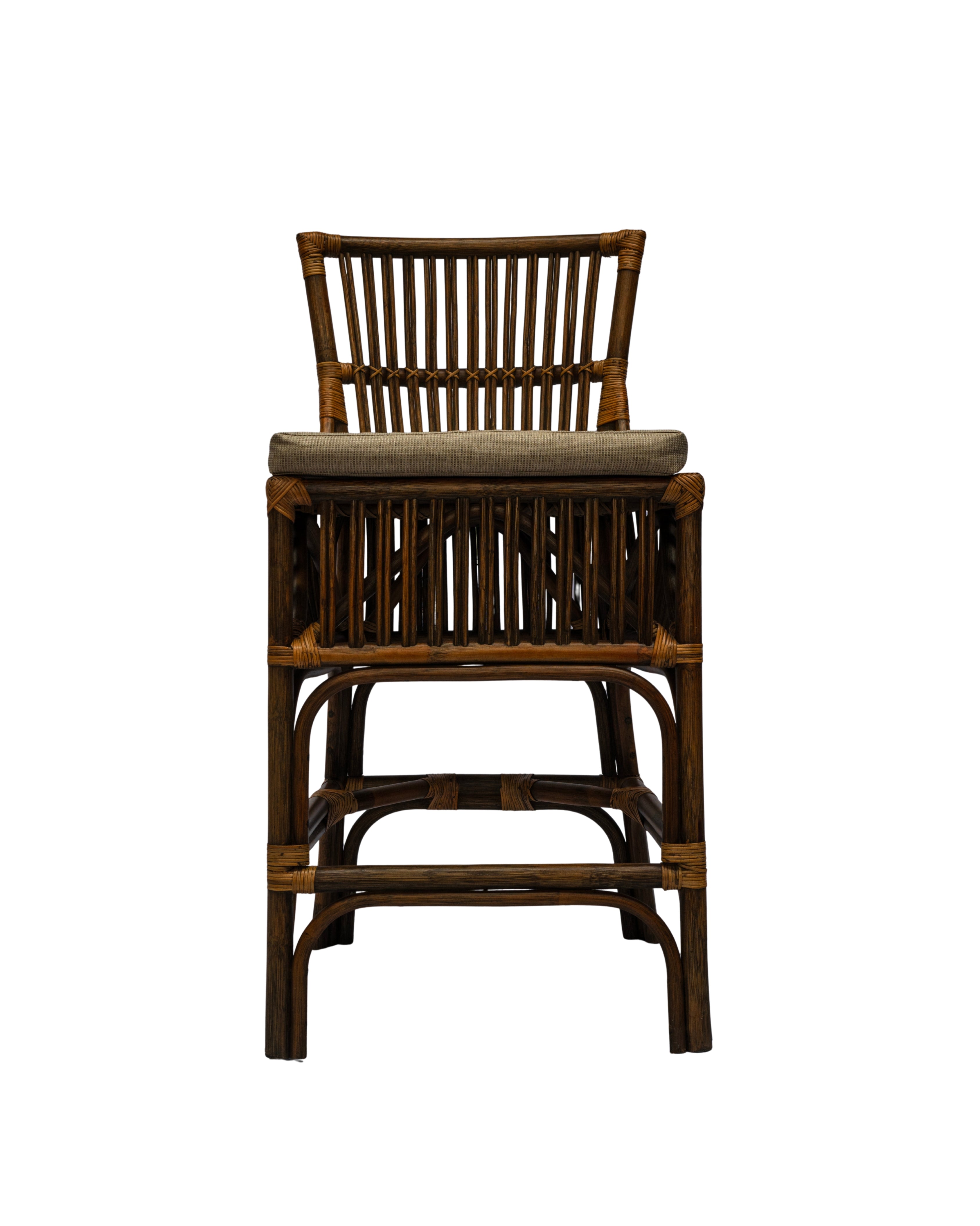 CR Roma Natural Rattan Fabric Seat Counter Stool