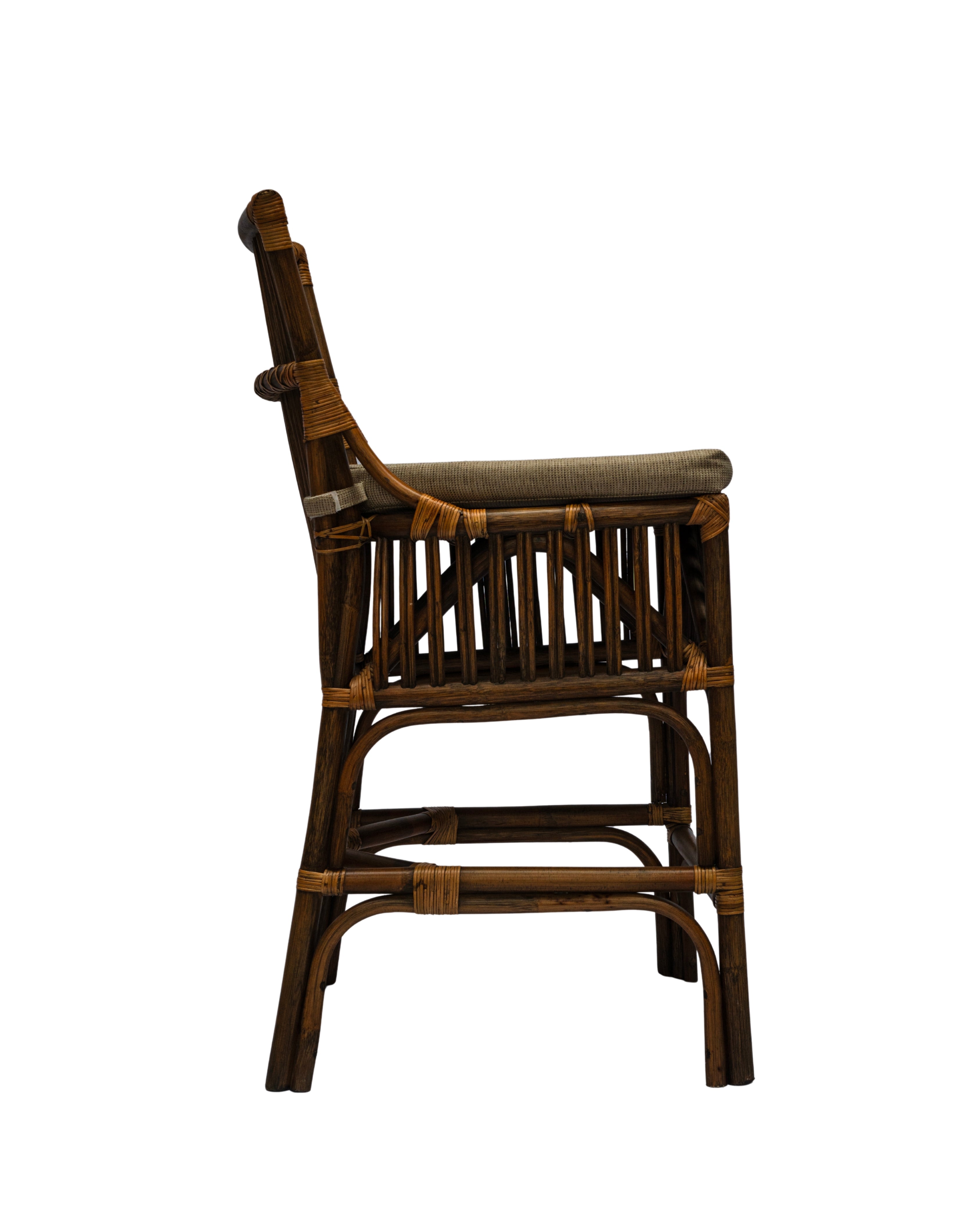 CR Roma Natural Rattan Fabric Seat Counter Stool