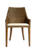 CR Georgia Timber Framed Rattan Back Fabric Seat Dining Chair