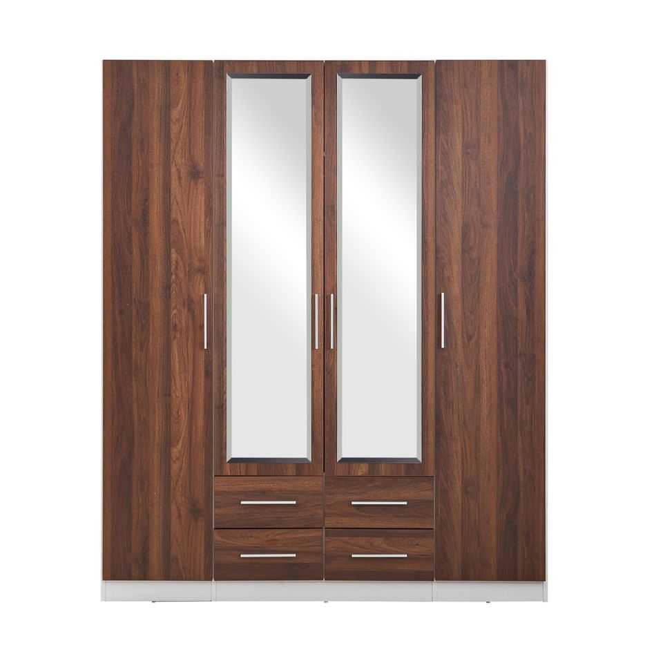 HE Zara Wardrobe 4 Door 4 Drawer with Mirror