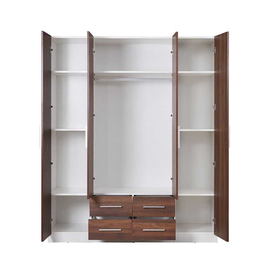 HE Zara Wardrobe 4 Door 4 Drawer with Mirror